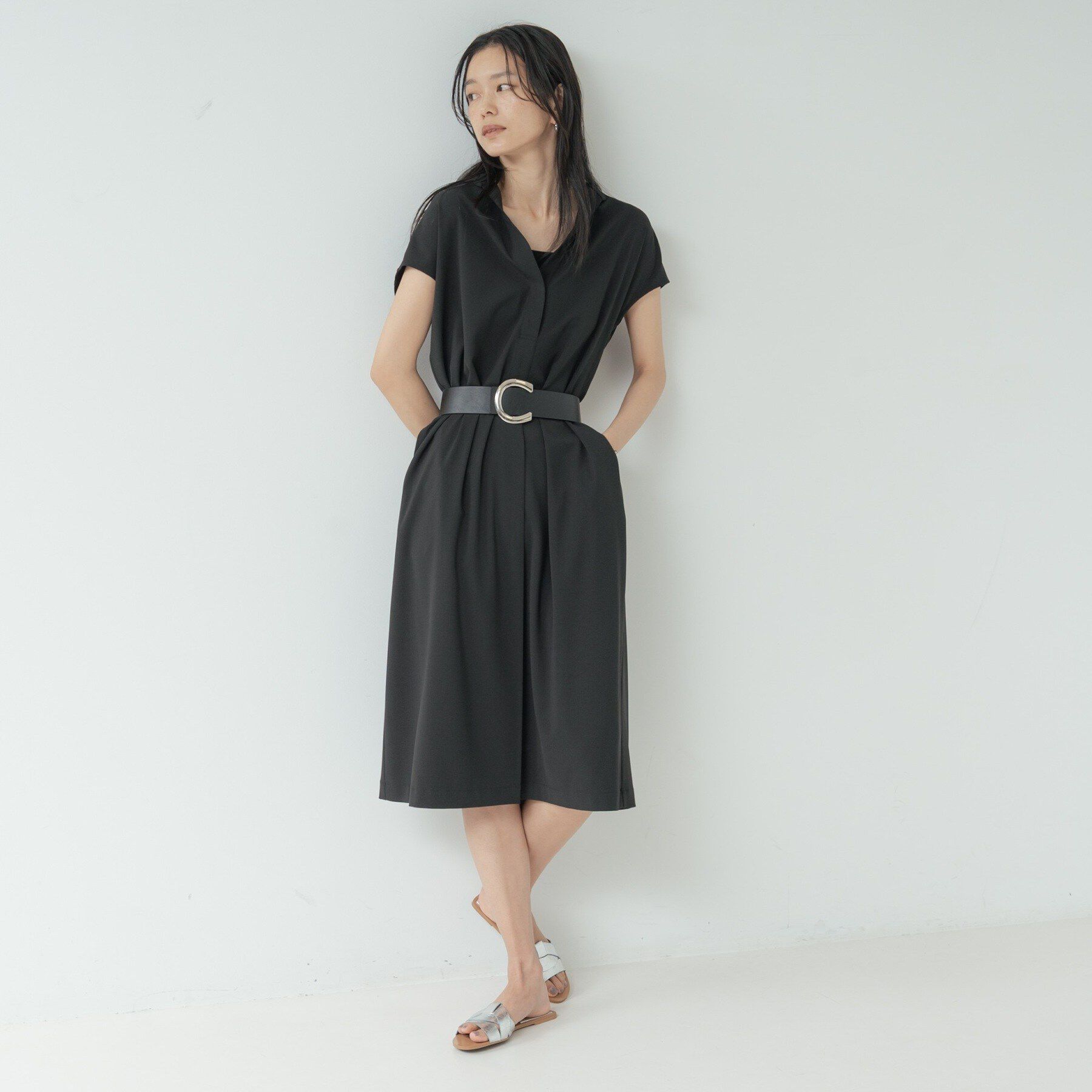 GALLEST「Comfy SET UP｜スキッパーワンピース【通勤／接触冷感／UVカット】」|ワンピース|
