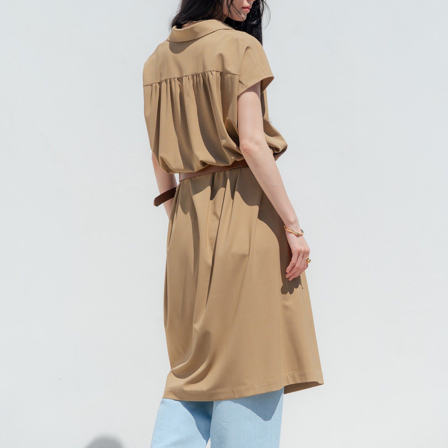 GALLEST「Comfy SET UP｜スキッパーワンピース【通勤／接触冷感／UVカット】」|ワンピース|