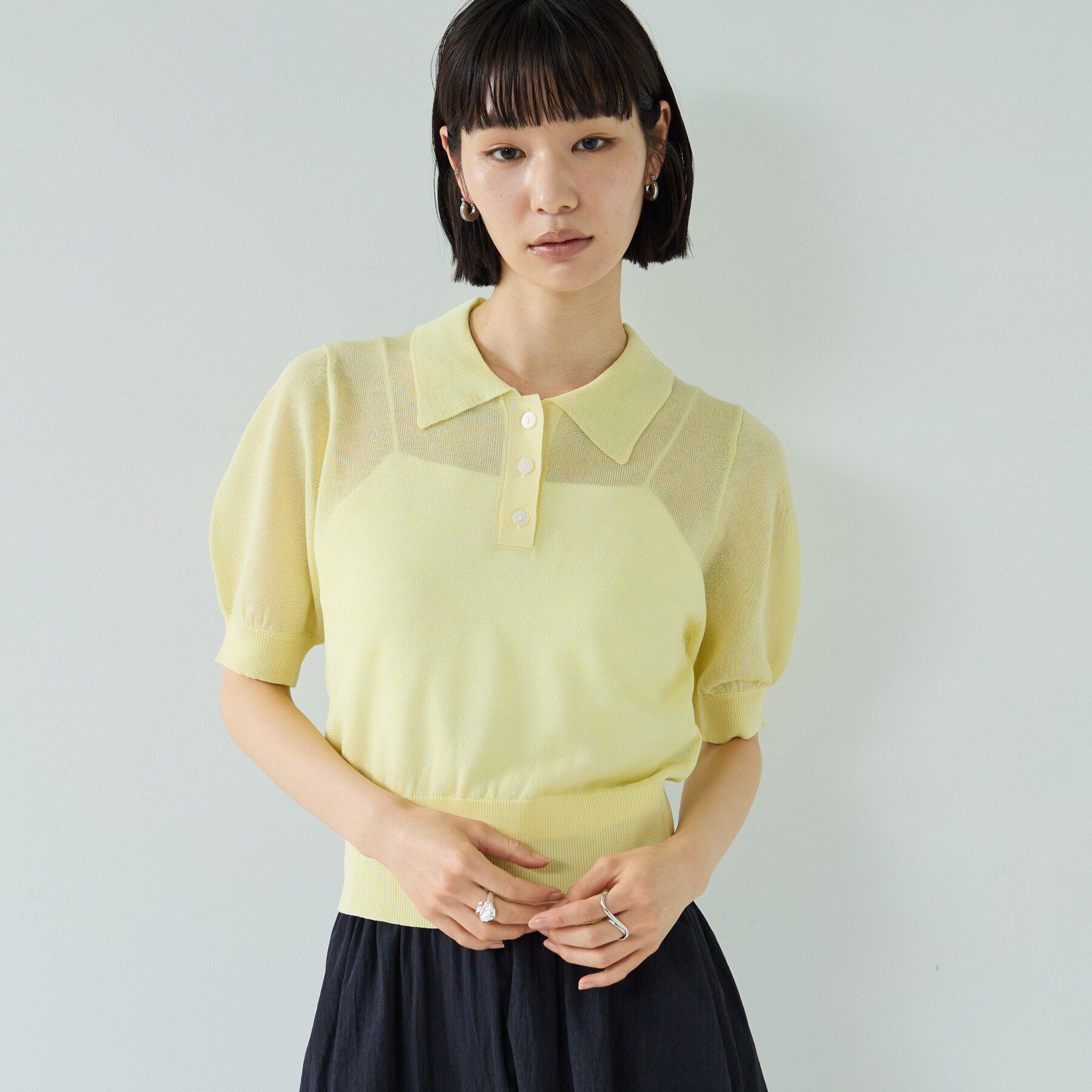 GALLEST「フォルムスリーブポロニット」|ニット・セーター|