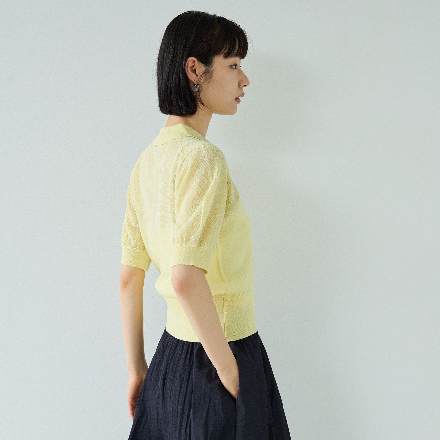 GALLEST「フォルムスリーブポロニット」|ニット・セーター|