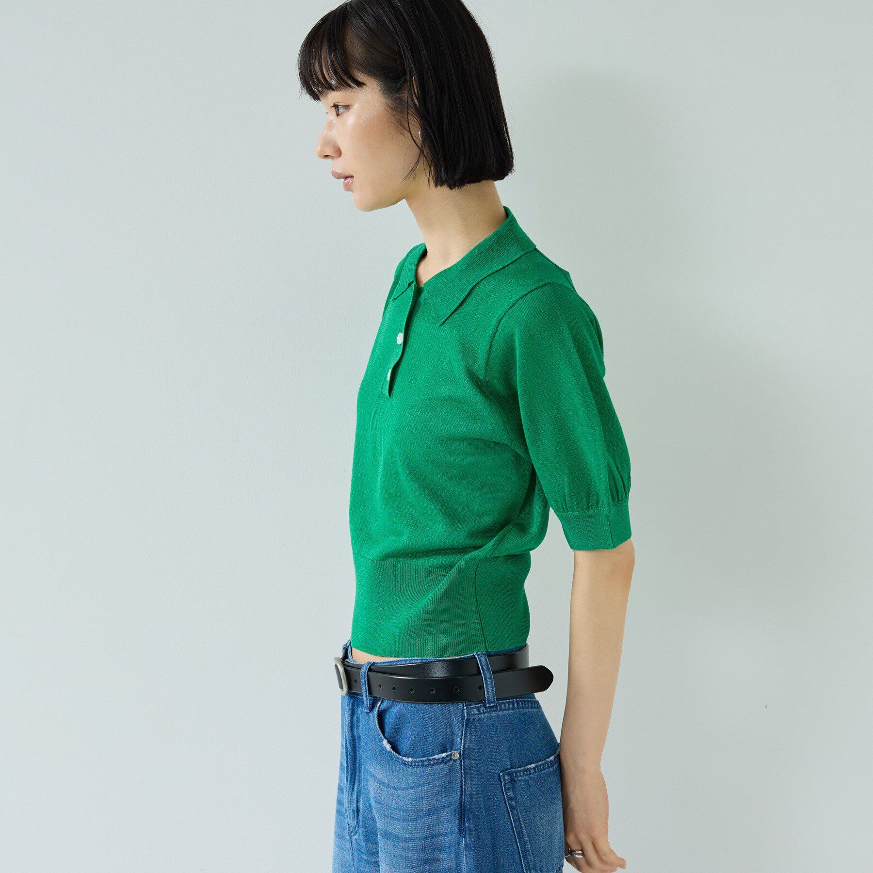 GALLEST「フォルムスリーブポロニット」|ニット・セーター|
