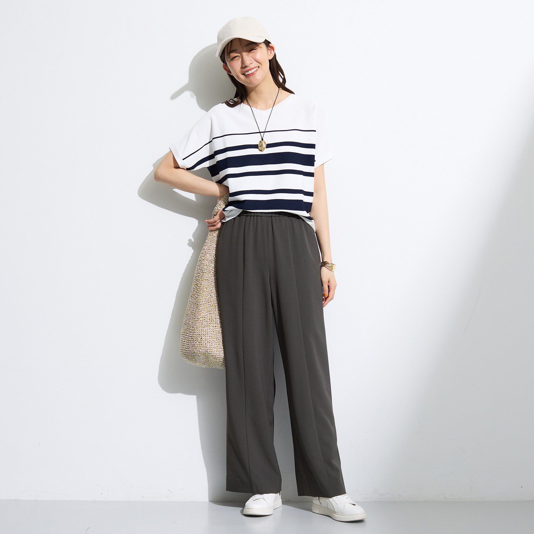INDIVI「【接触冷感/防シワ/着る日傘】イージーワイドパンツ」|その他|