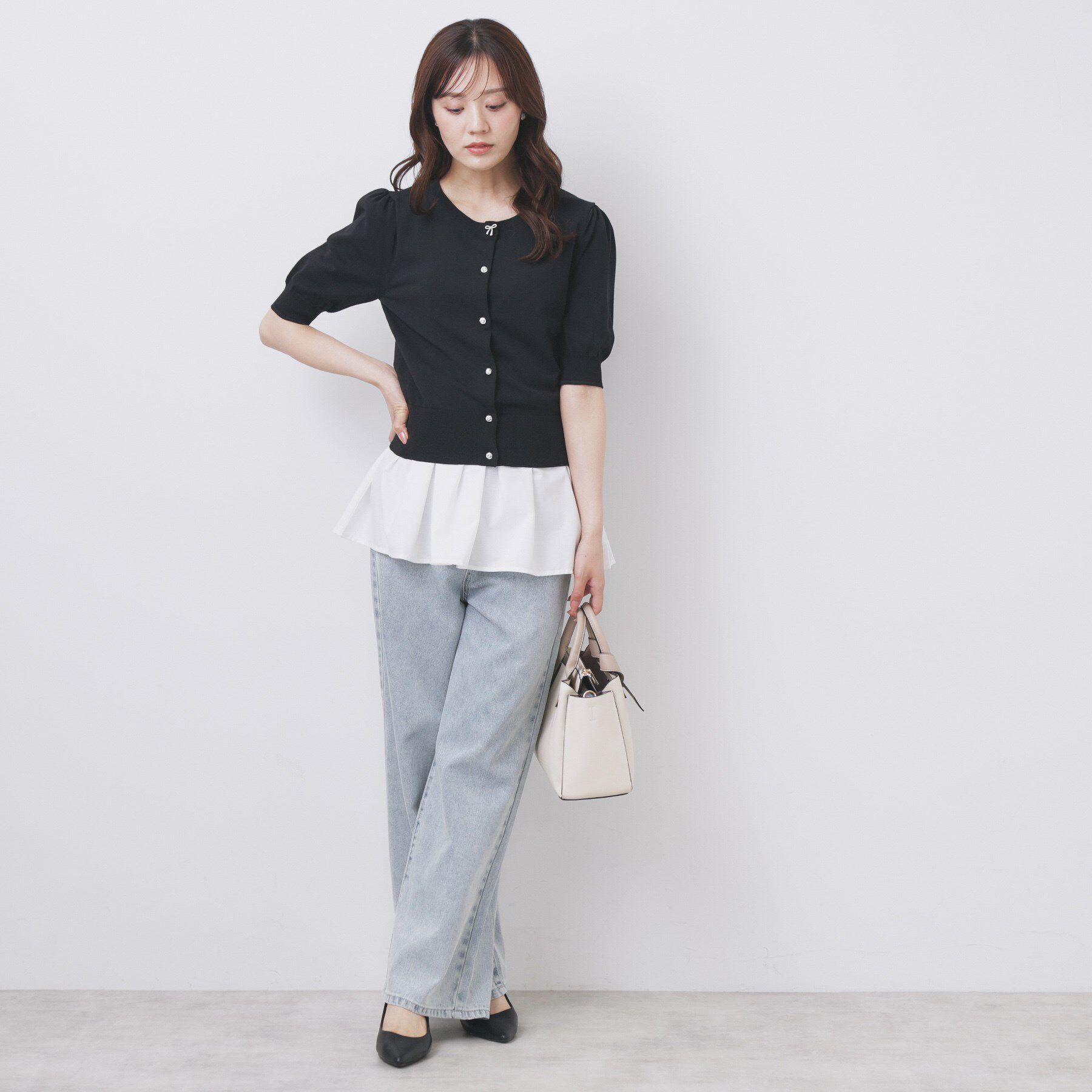 index「ノースリペプラムドッキングトップス【洗濯機洗い可／接触冷感】」|Tシャツ・カットソー|