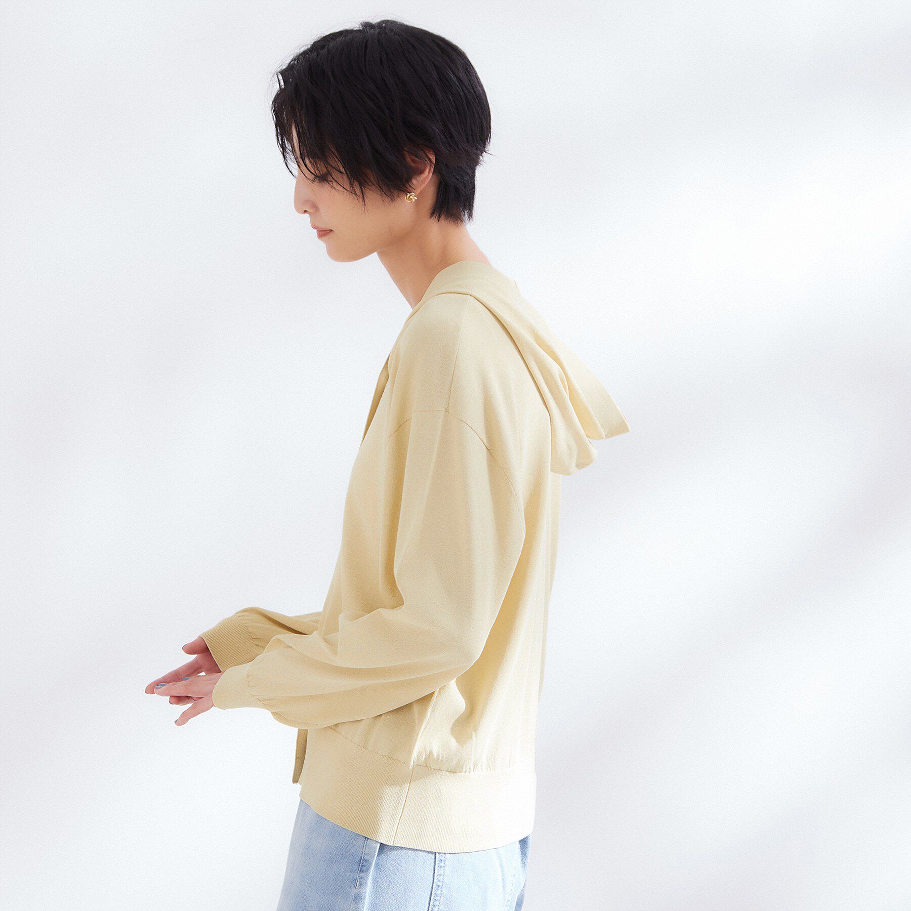 OPAQUE.CLIP「【UVケア／遮熱性】フーディニットカーディガン《洗濯機OK／抗ピル》」|カーディガン|
