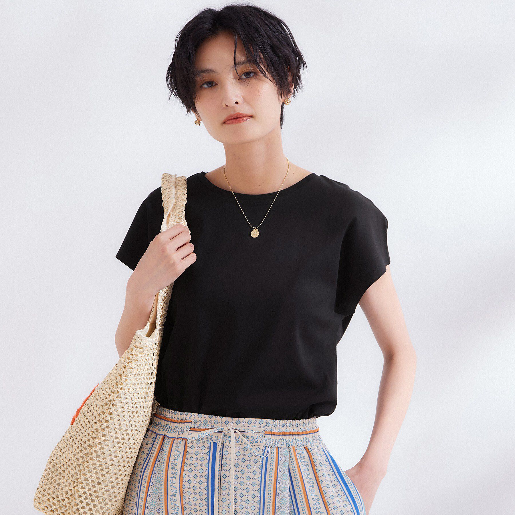 OPAQUE.CLIP「フレンチスリーブカットソー【洗濯機OK】」|Tシャツ・カットソー|