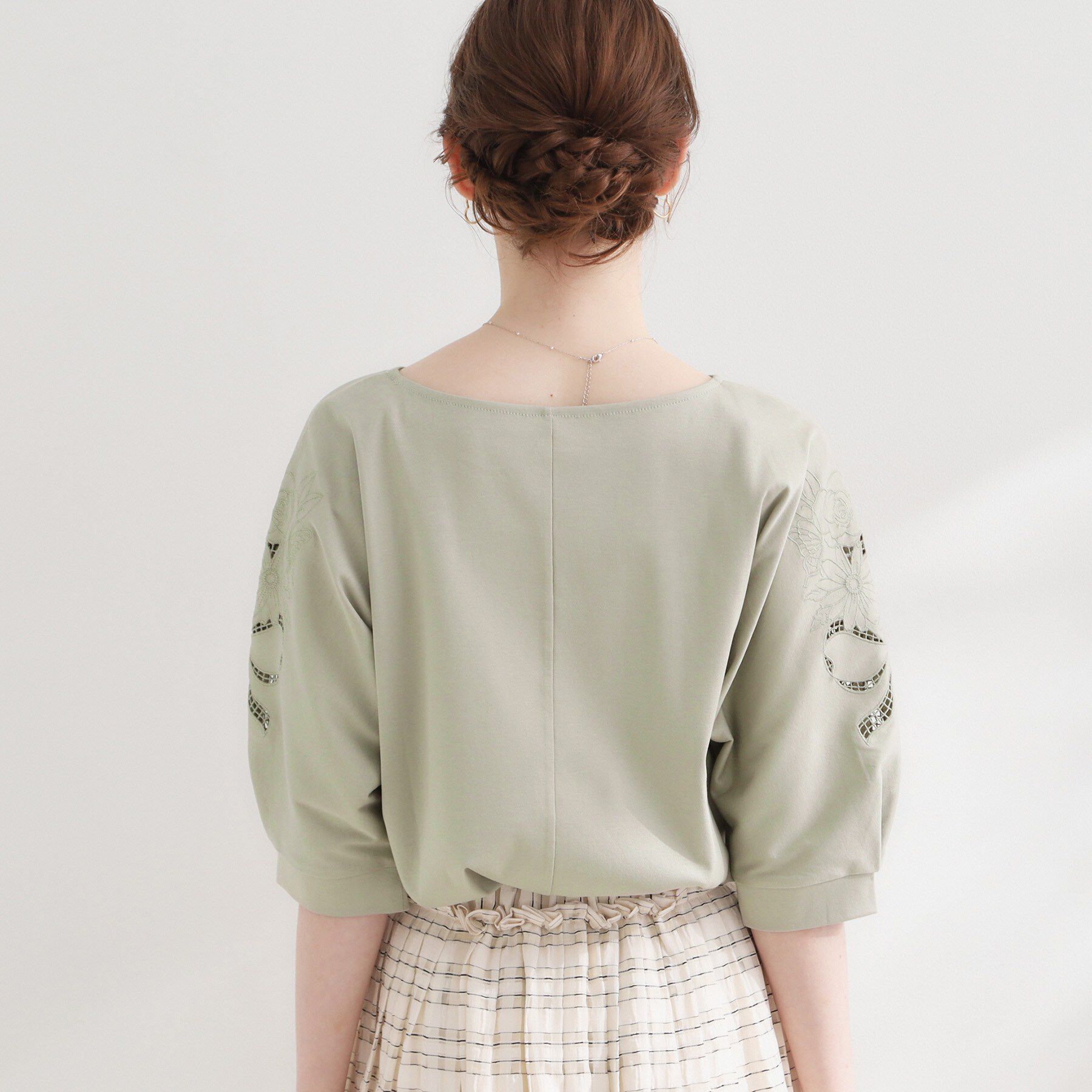 Couture broach「【接触冷感・UVカット】エンブロドルマントップス」|Tシャツ・カットソー|
