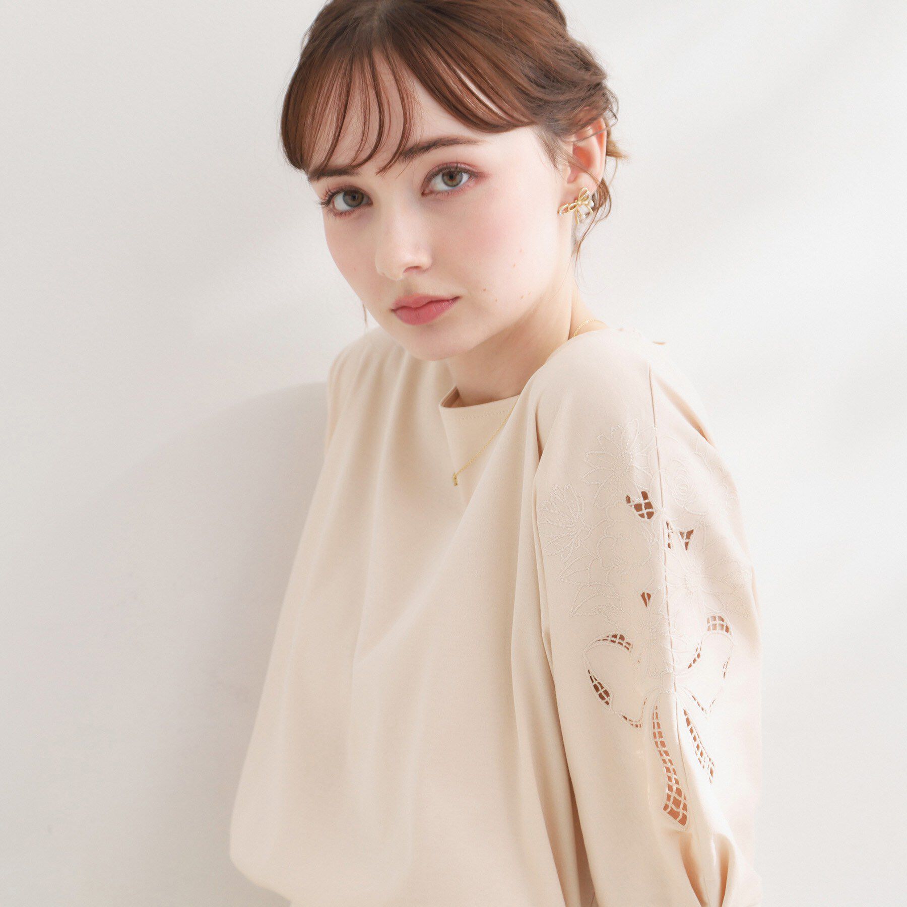 Couture broach「【接触冷感・UVカット】エンブロドルマントップス」|Tシャツ・カットソー|
