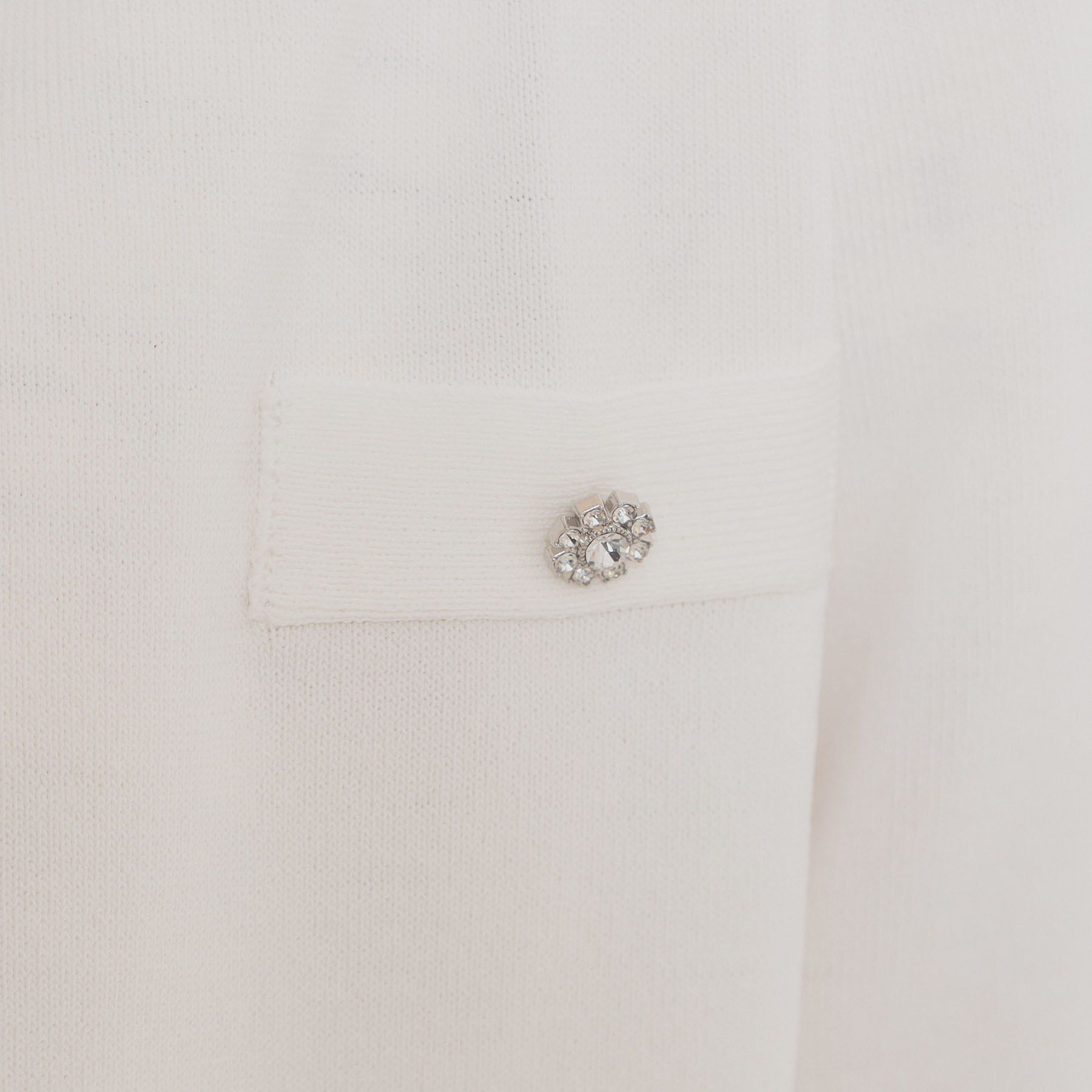 Couture broach「【洗える・着映え】ビジューボタン 半袖カーディガン」|カーディガン|
