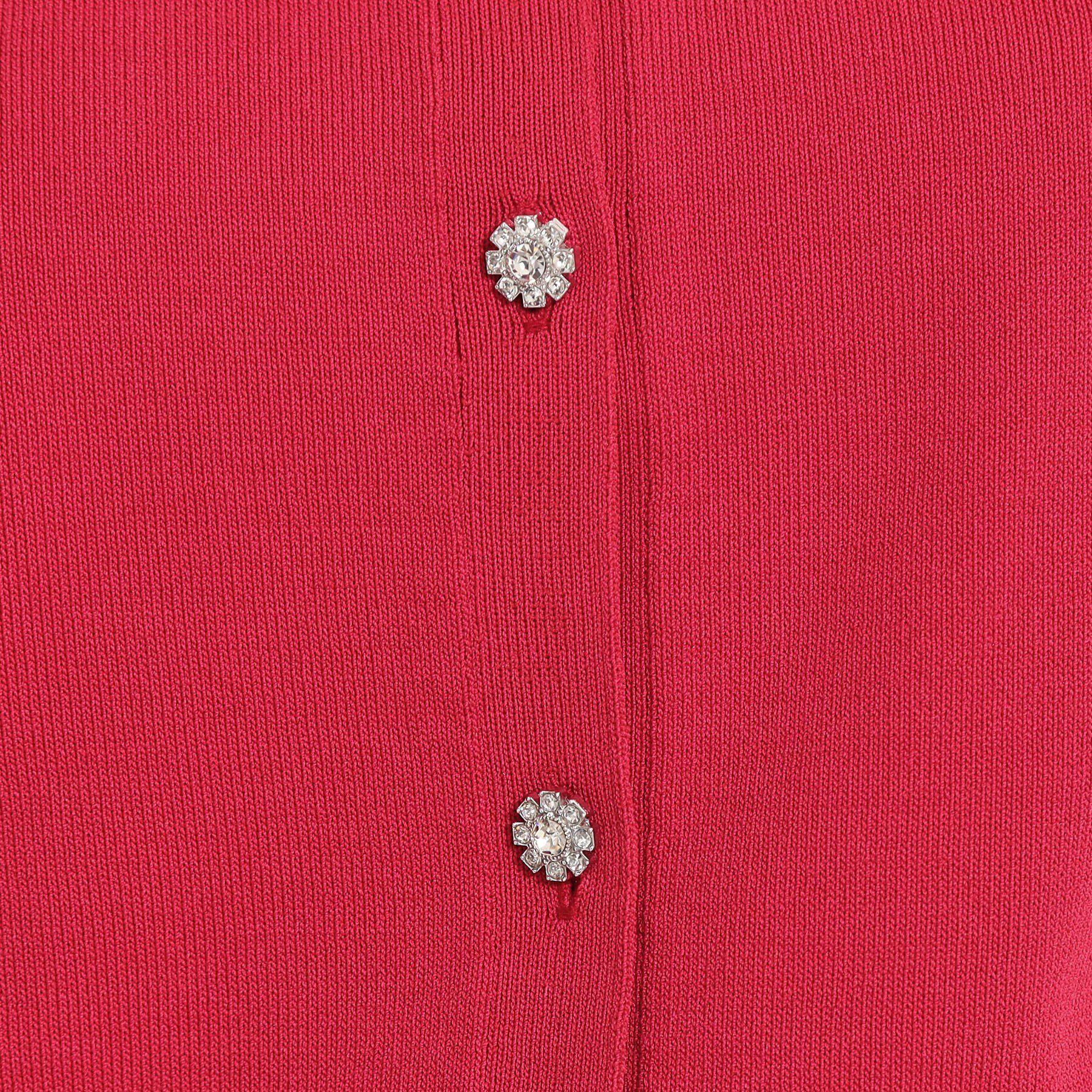 Couture broach「【洗える・着映え】ビジューボタン 半袖カーディガン」|カーディガン|