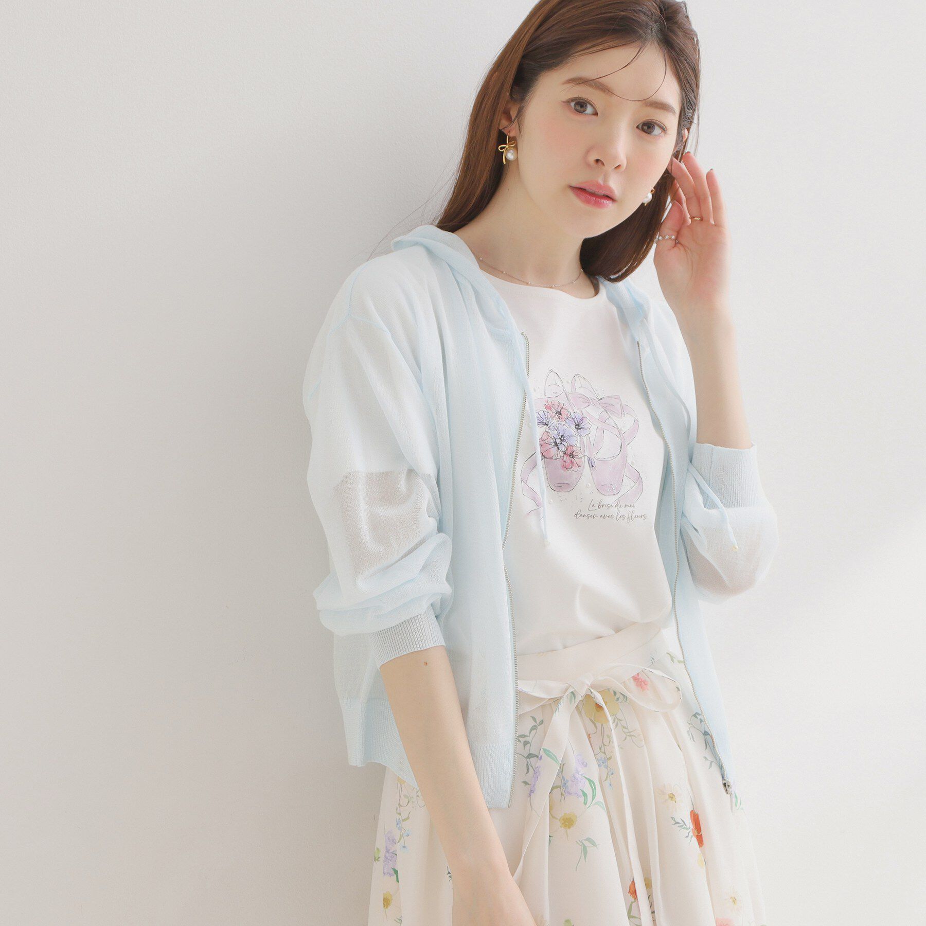 Couture broach「【洗える】LEVITAジップアップフーディー」|カーディガン|