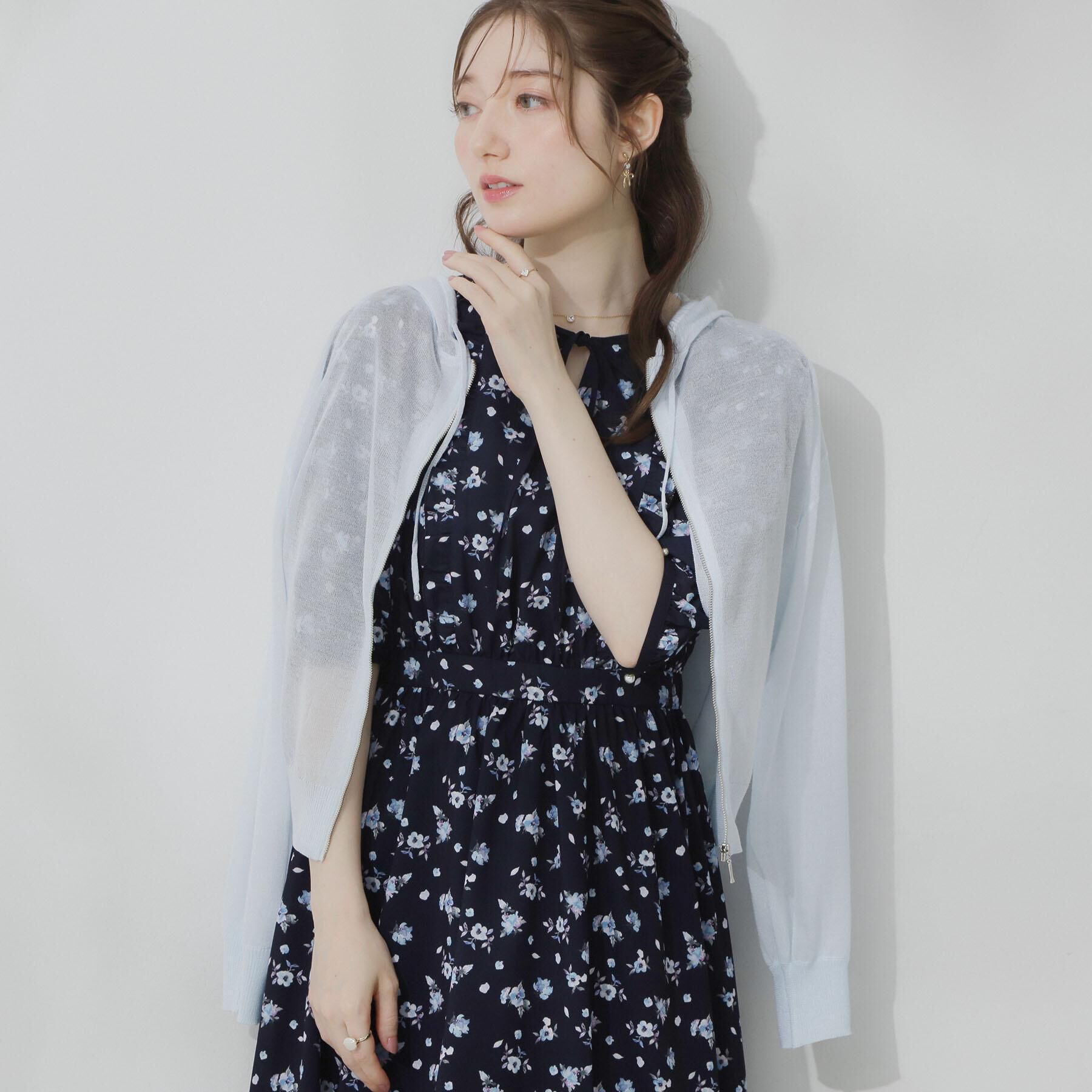 Couture broach「【洗える】LEVITAジップアップフーディー」|カーディガン|