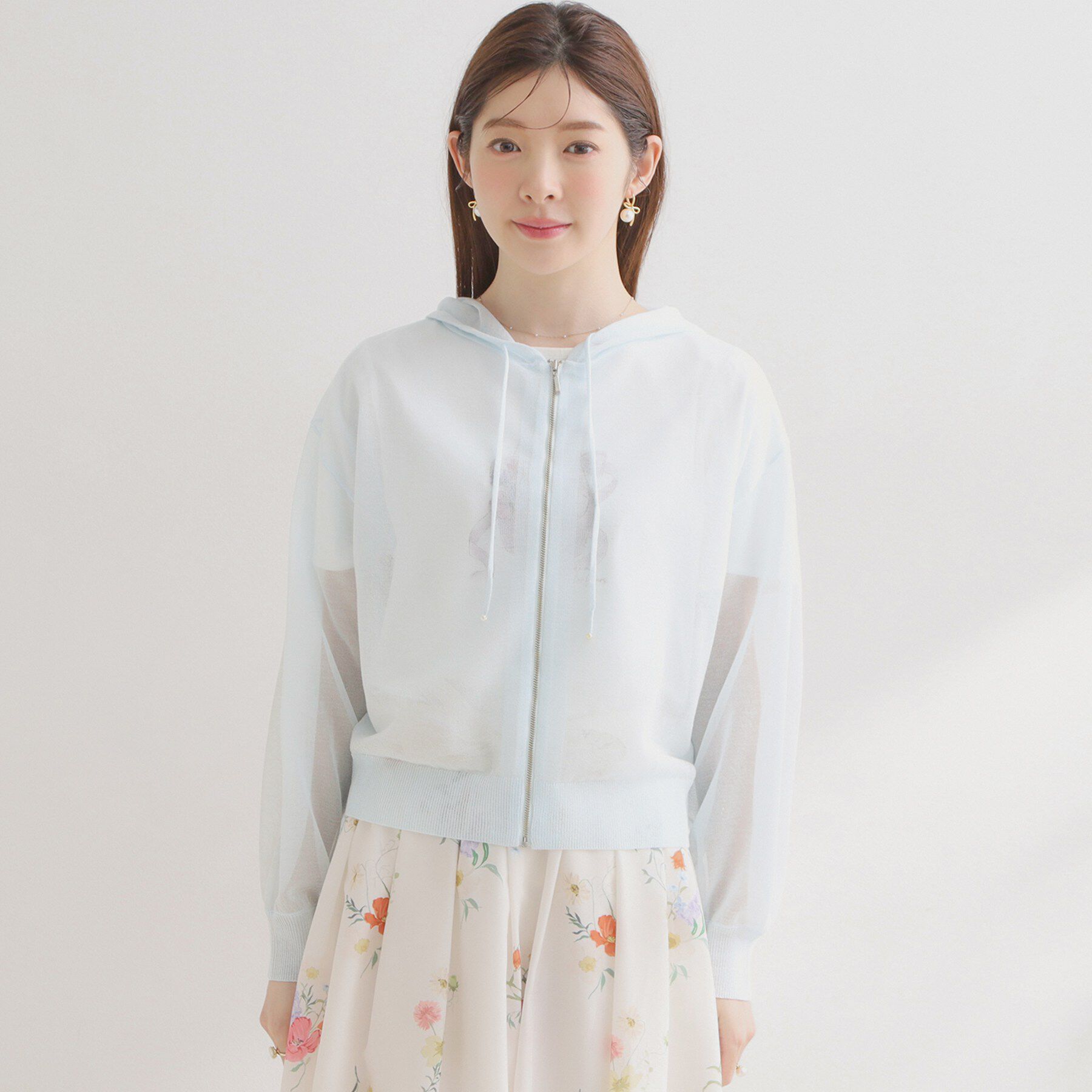 Couture broach「【洗える】LEVITAジップアップフーディー」|カーディガン|
