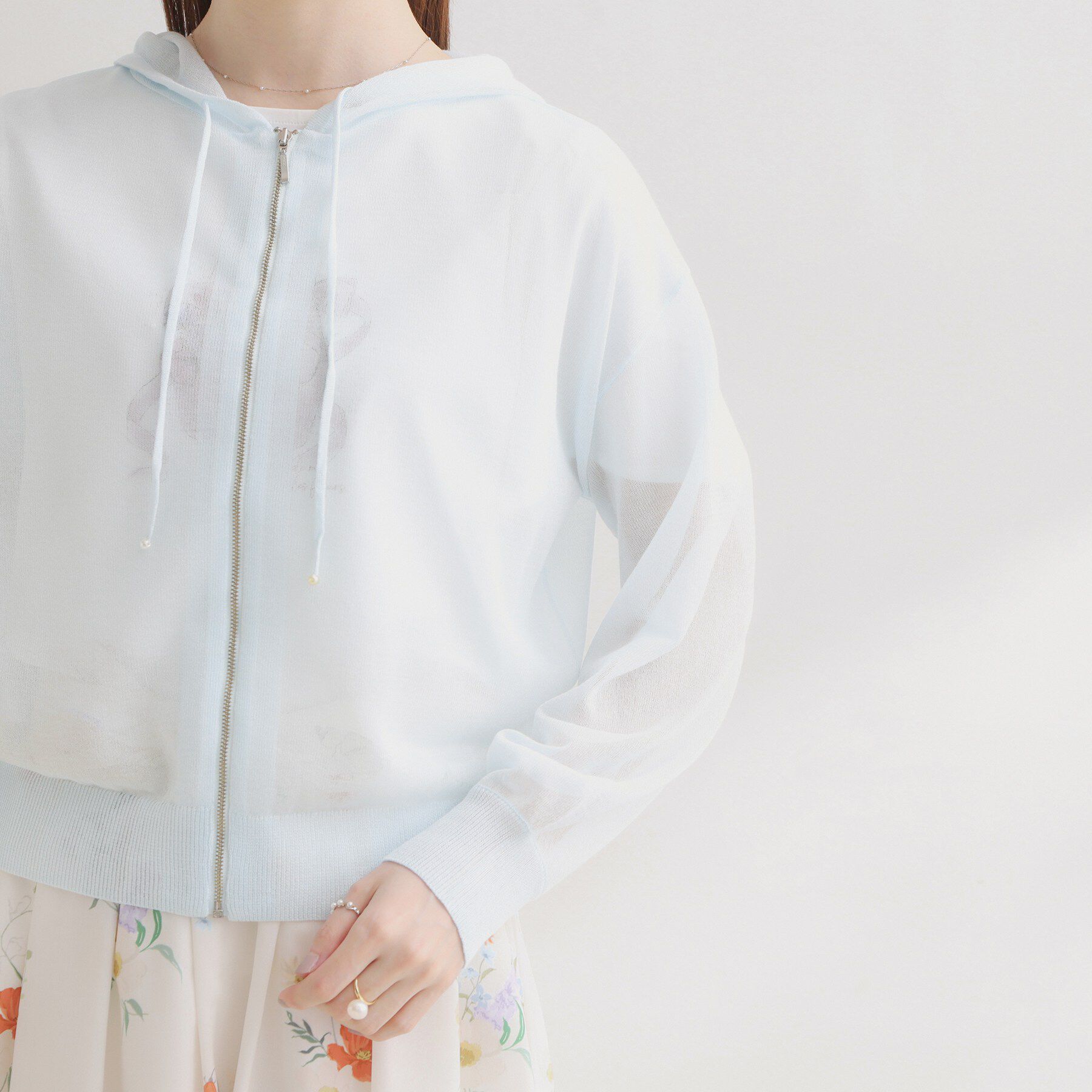 Couture broach「【洗える】LEVITAジップアップフーディー」|カーディガン|