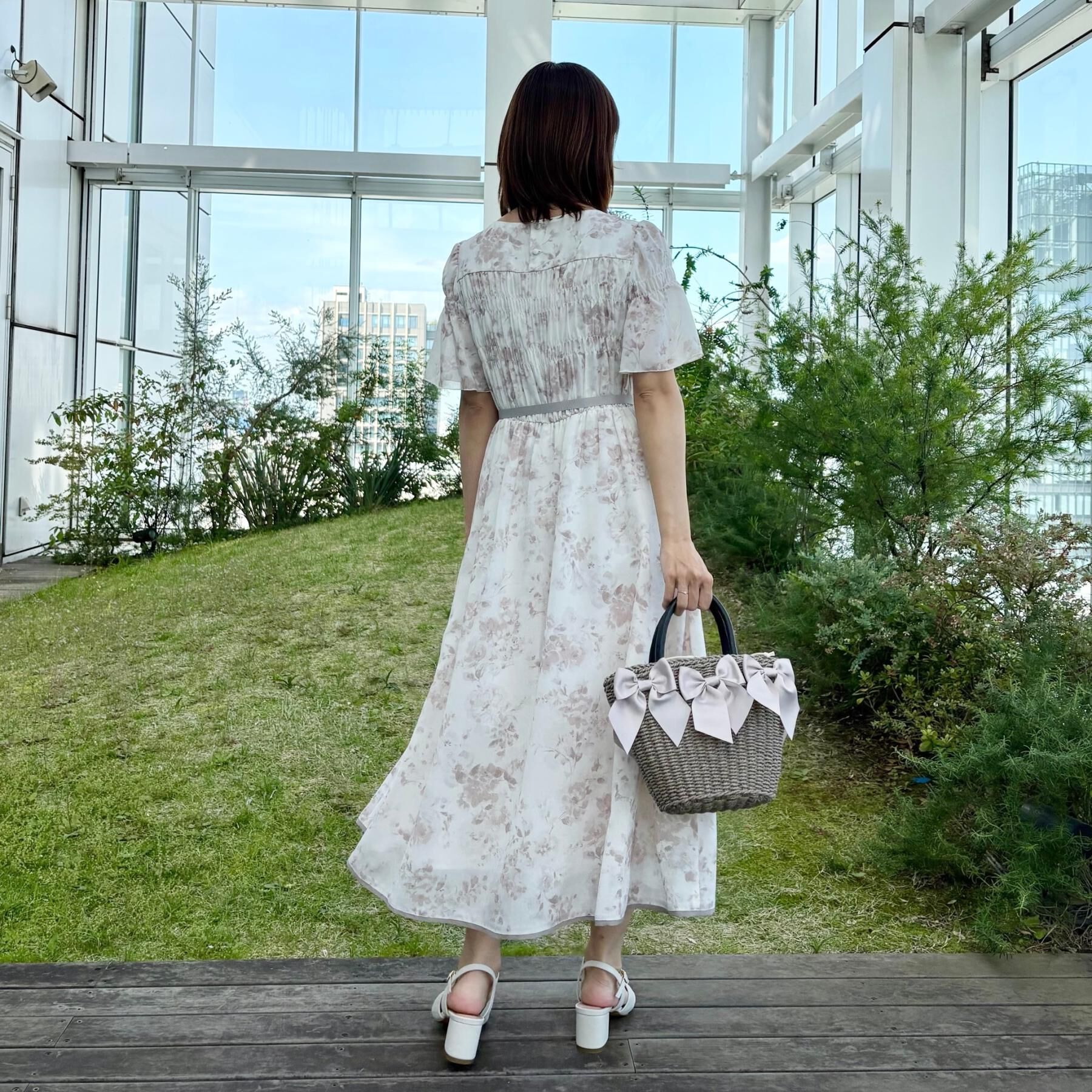 Couture broach「【洗える】クラウディフラワー ワンピース」|ワンピース|