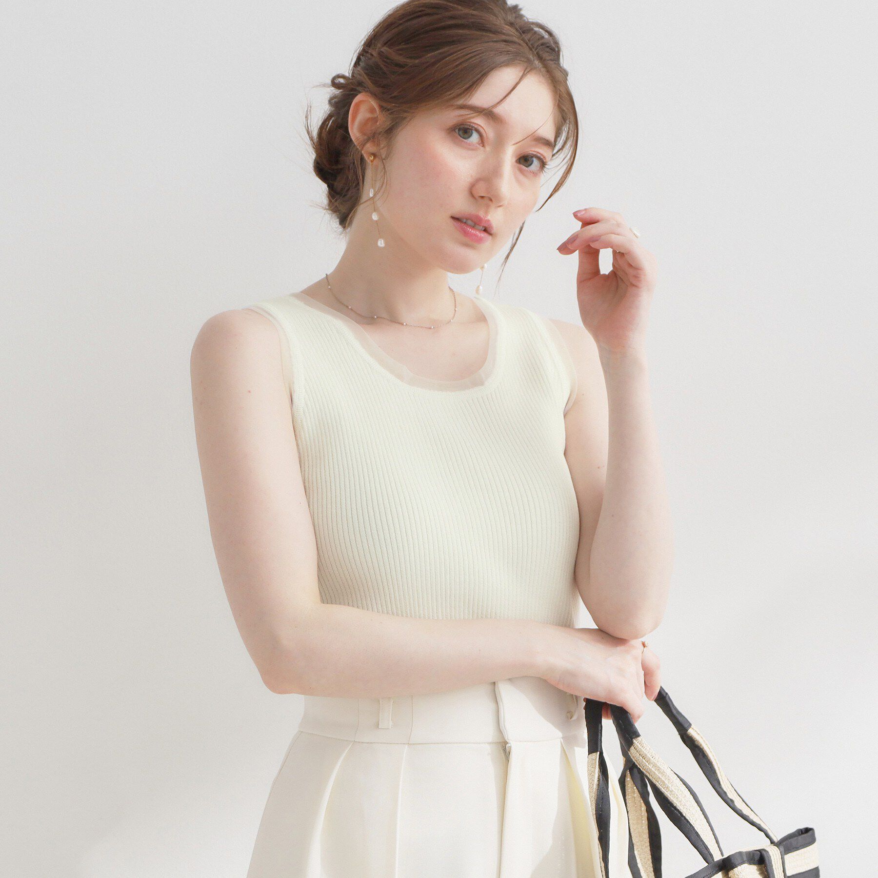 Couture broach「チュール付きタンクトップ」|キャミソール|