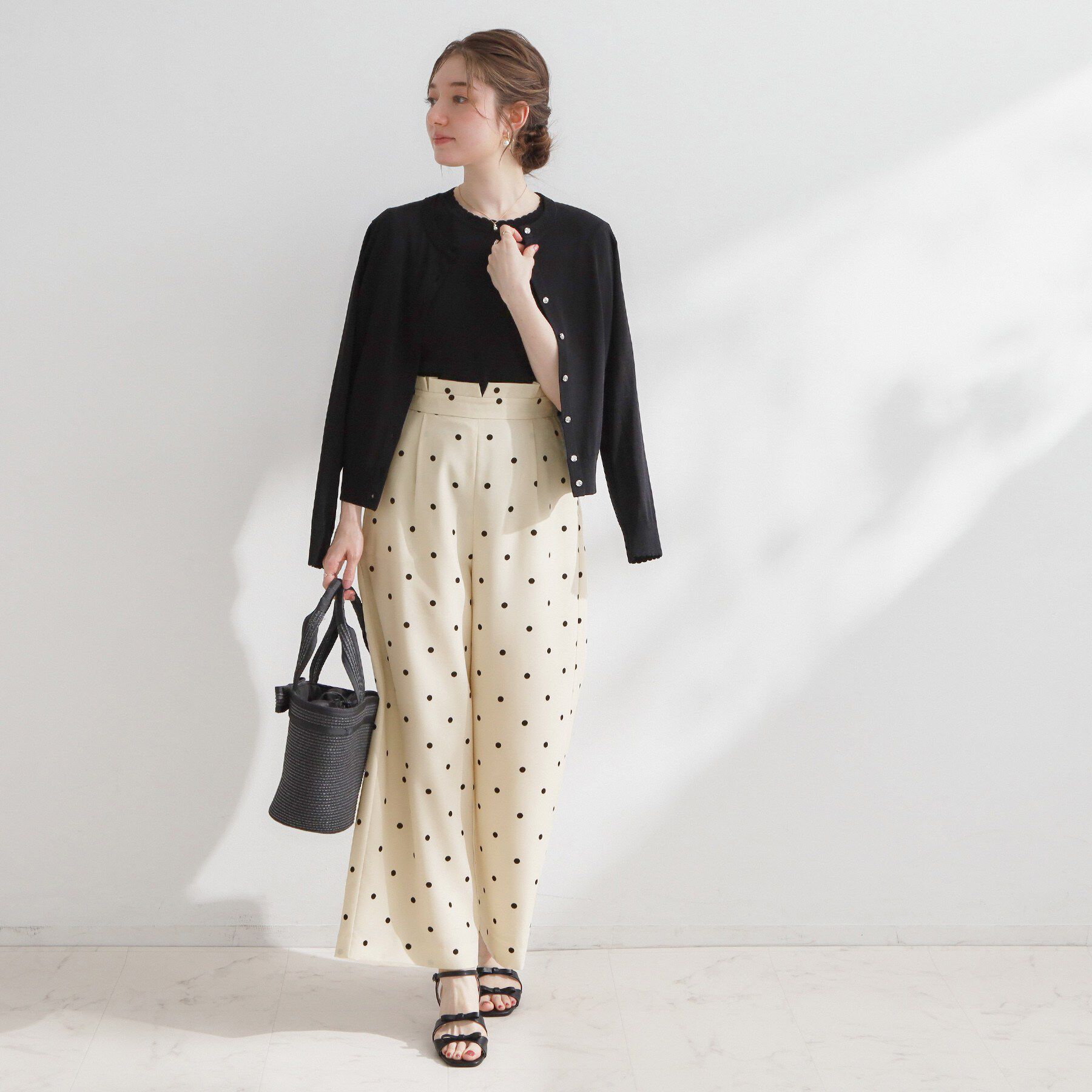 Couture broach「【2WAY・洗える】サスペンダー付き ハイウエストパンツ」|その他|