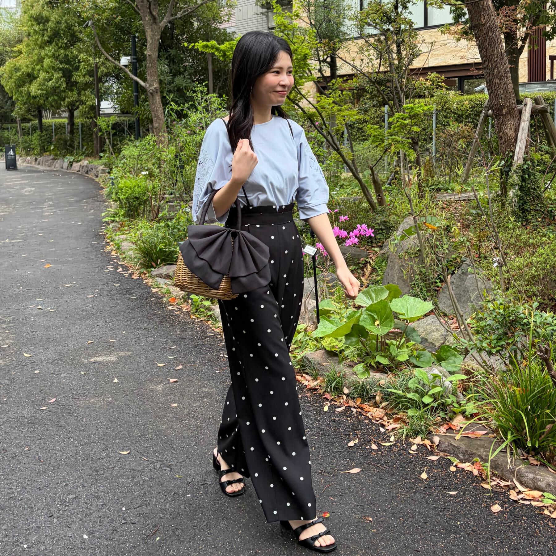 Couture broach「【2WAY・洗える】サスペンダー付き ハイウエストパンツ」|その他|