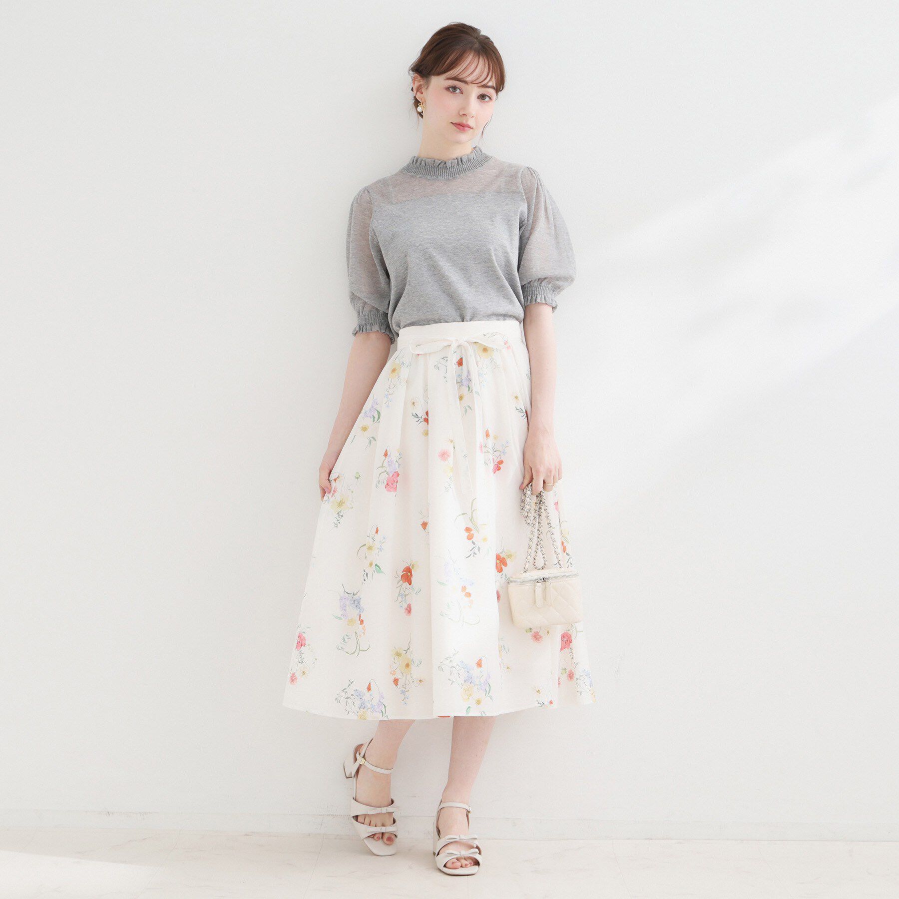 Couture broach「【洗える】LEVITAシャーリング サマーニット」|ニット・セーター|