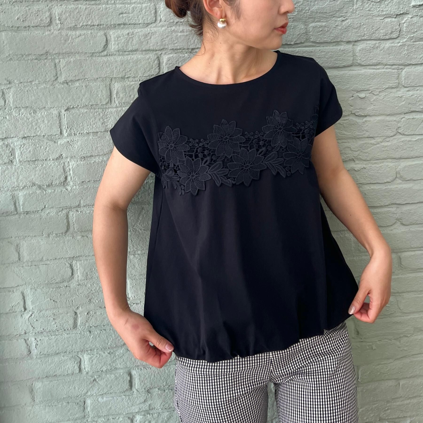 Couture broach「【UVカット・接触冷感・洗える】レース バルーントップス」|Tシャツ・カットソー|