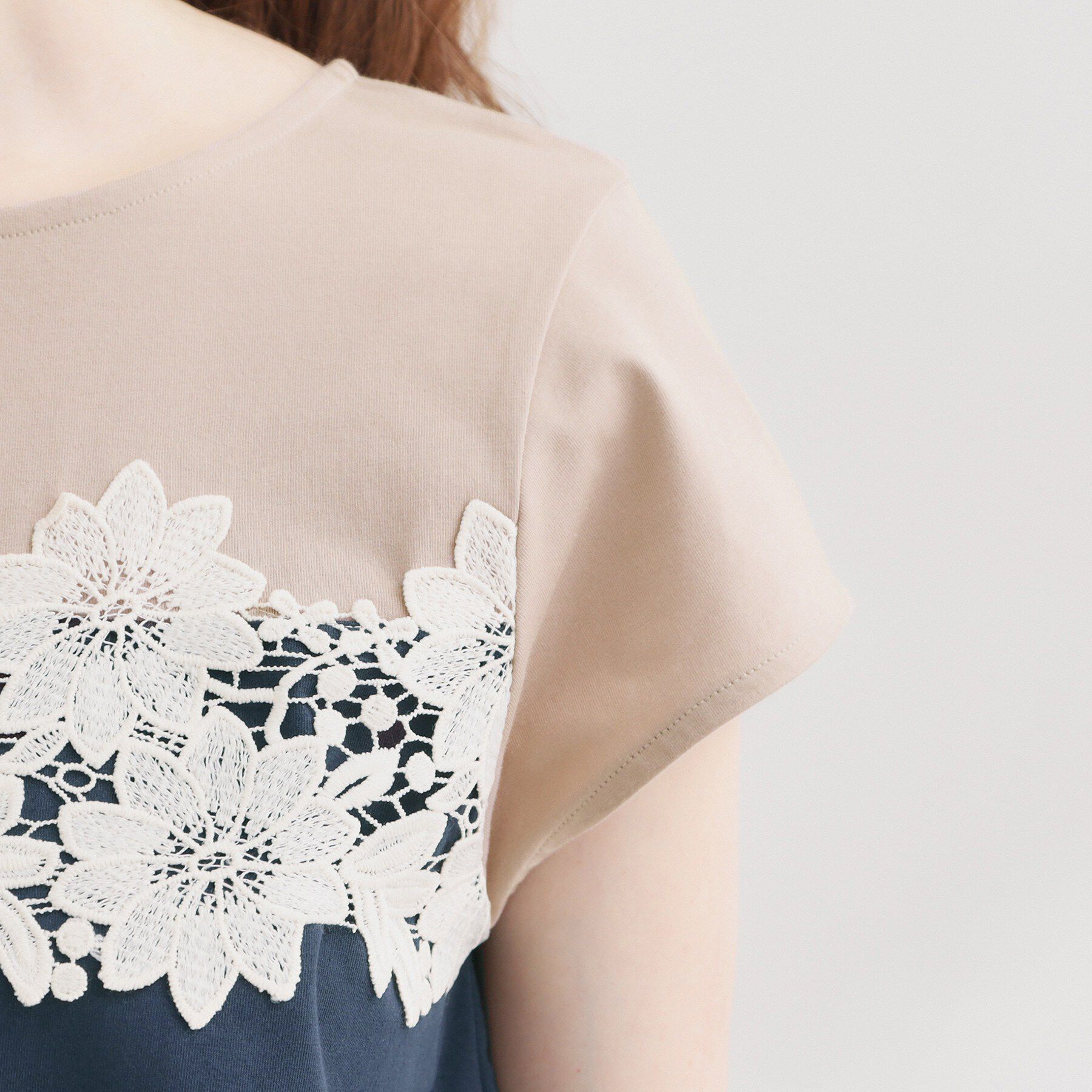 Couture broach「【UVカット・接触冷感・洗える】レース バルーントップス」|Tシャツ・カットソー|