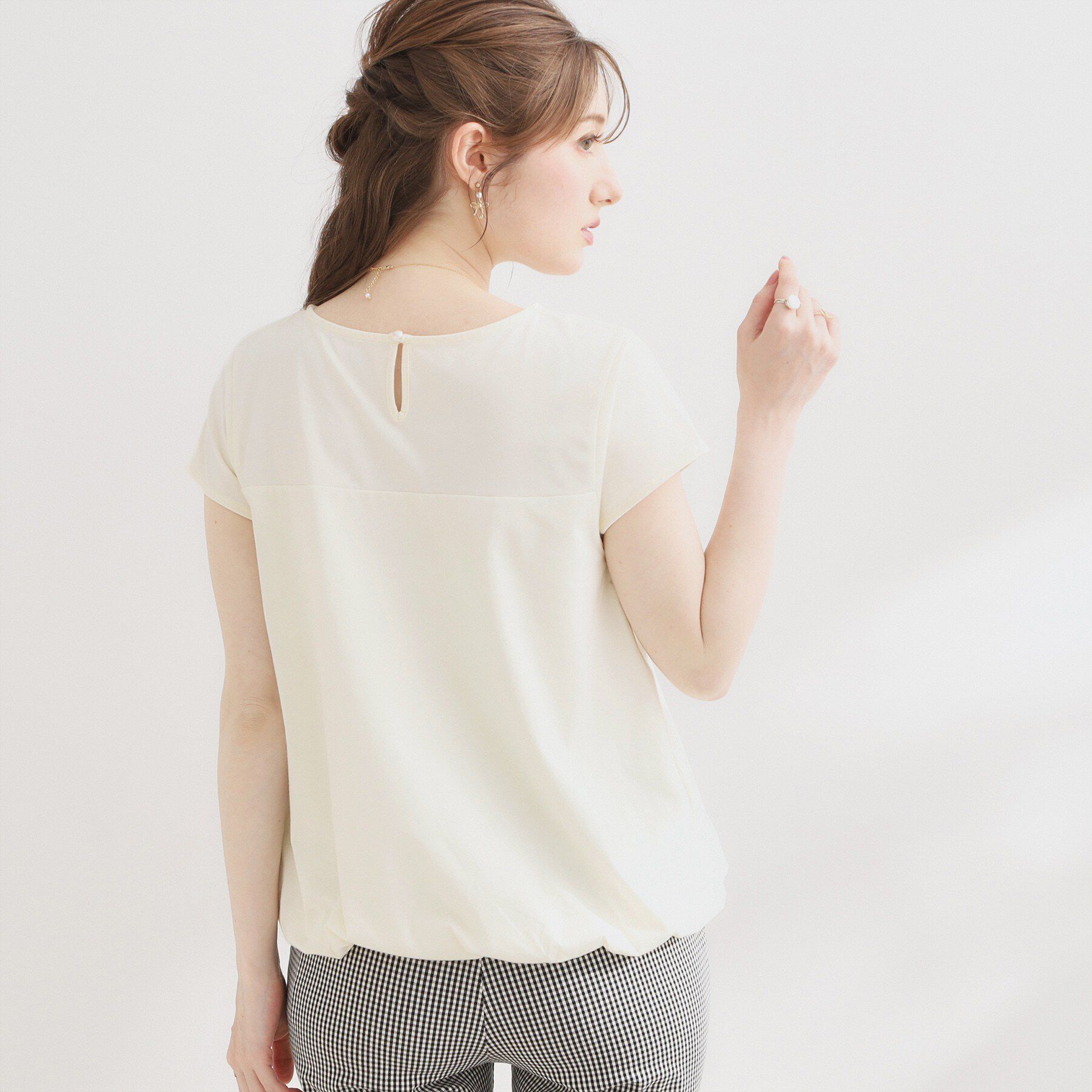 Couture broach「【UVカット・接触冷感・洗える】レース バルーントップス」|Tシャツ・カットソー|