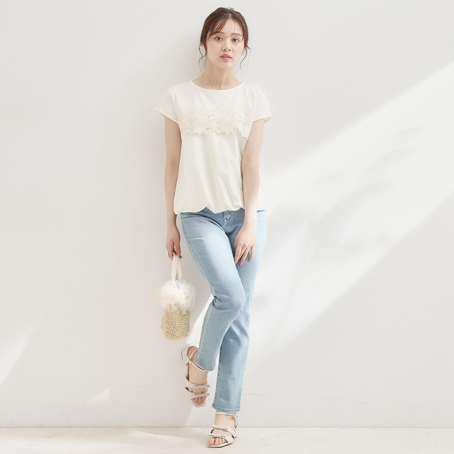 Couture broach「【UVカット・接触冷感・洗える】レース バルーントップス」|Tシャツ・カットソー|