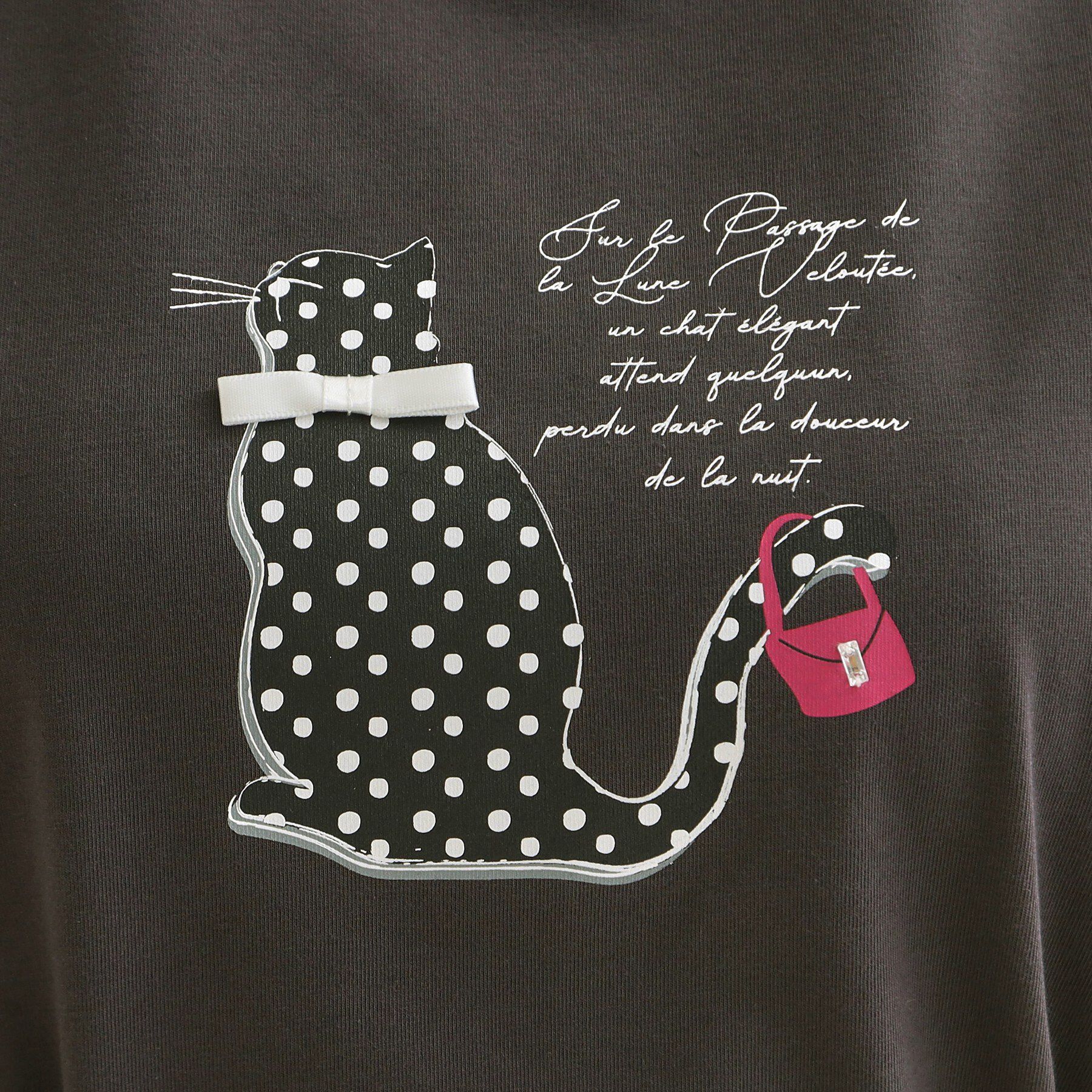 Couture broach「【接触冷感・UVカット・洗える】CATプリントTシャツ」|Tシャツ・カットソー|