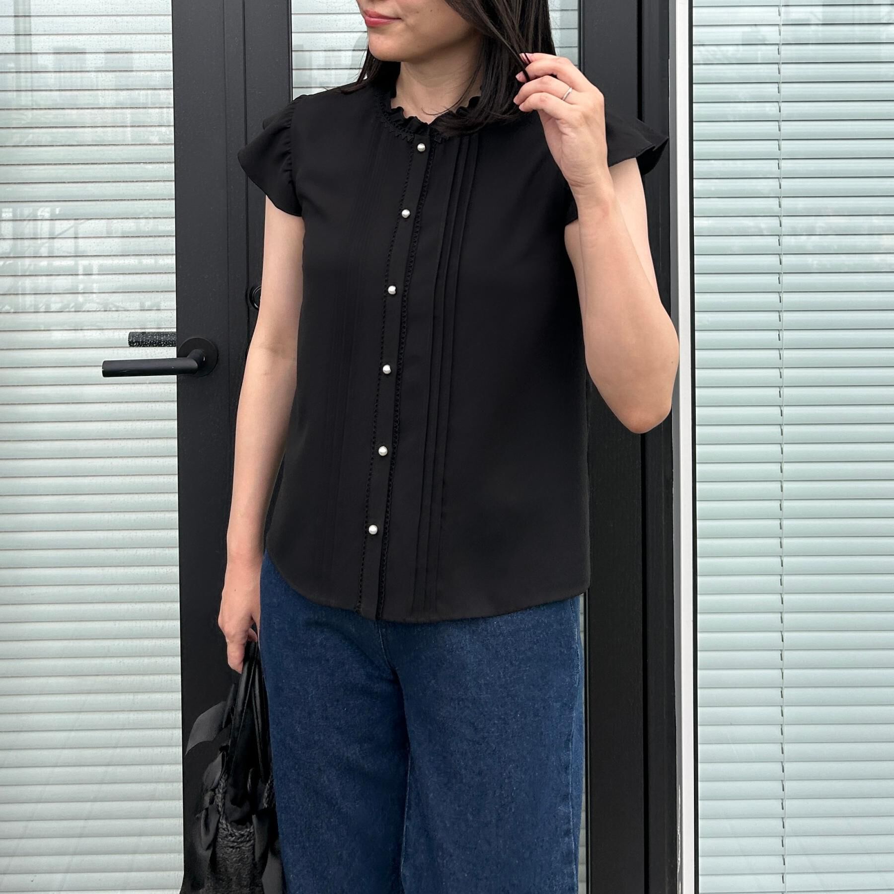 Couture broach「【洗える】ピコレース ピンタックブラウス」|シャツ・ブラウス|