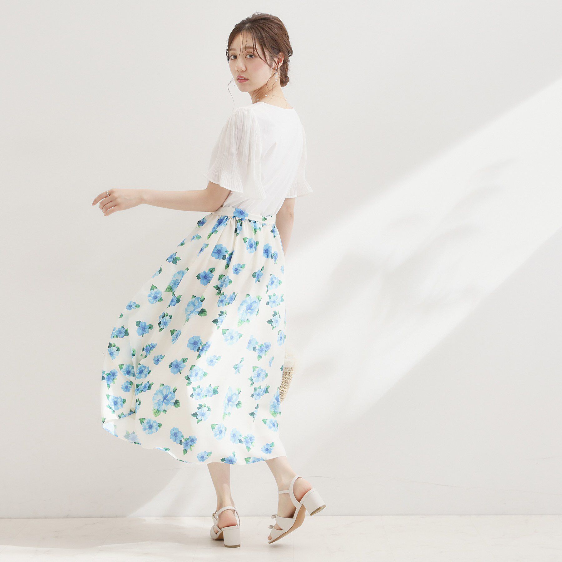 Couture broach「【接触冷感・UVカット・洗える】マジョリカプリーツ スリーブ トップス」|Tシャツ・カットソー|