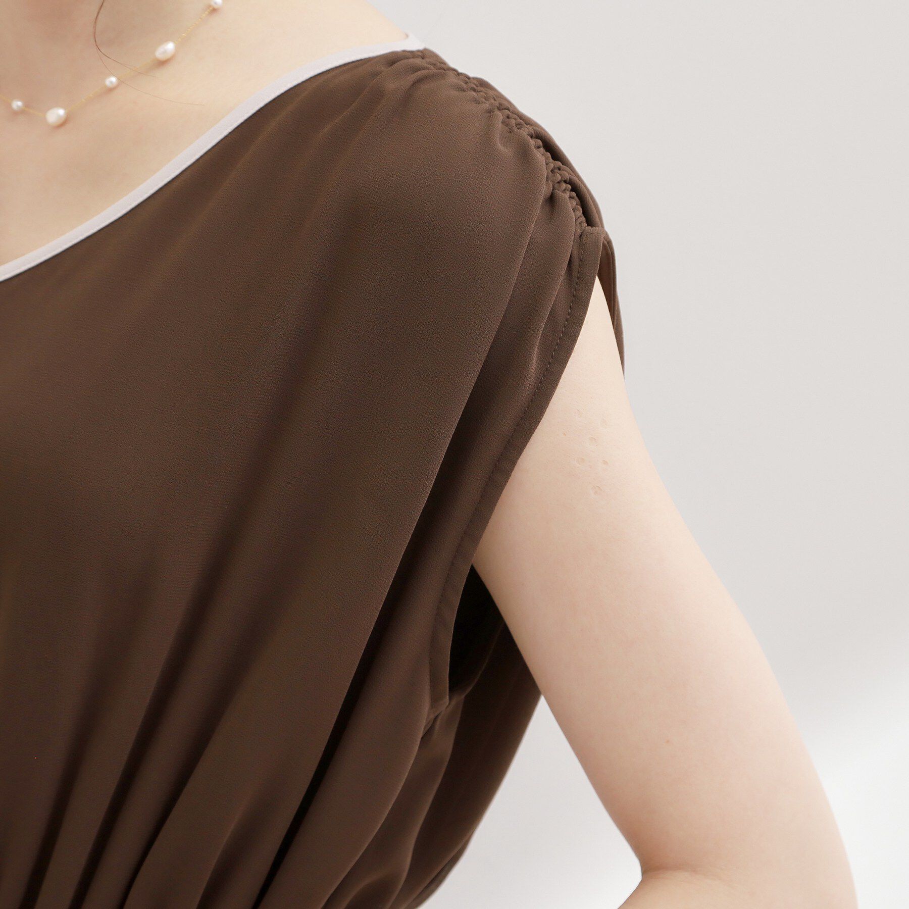 Couture broach「【洗える】バイカラー ギャザーワンピース」|ワンピース|