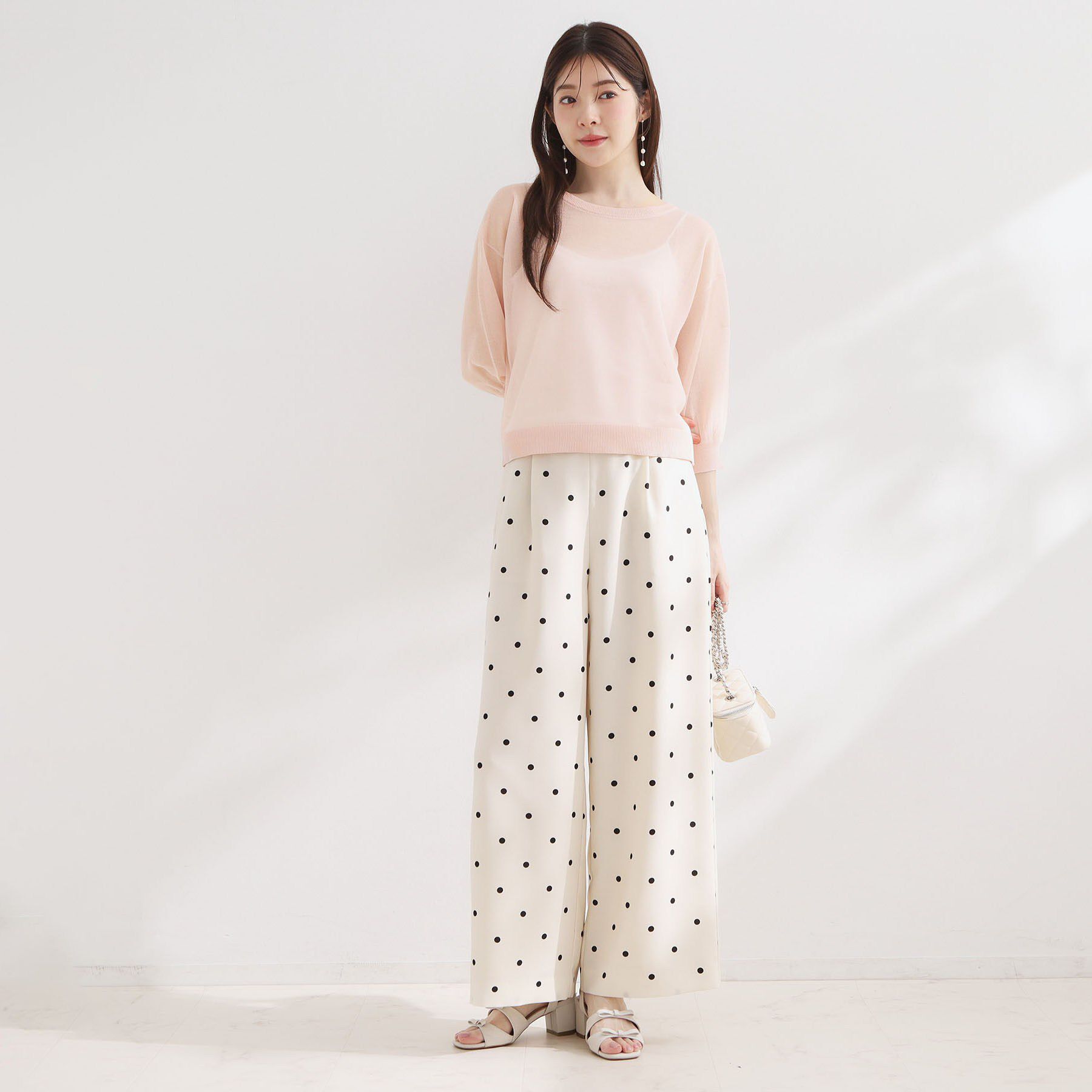 Couture broach「【前後2WAY・洗える】愛され5分袖シアーカーディガン」|カーディガン|