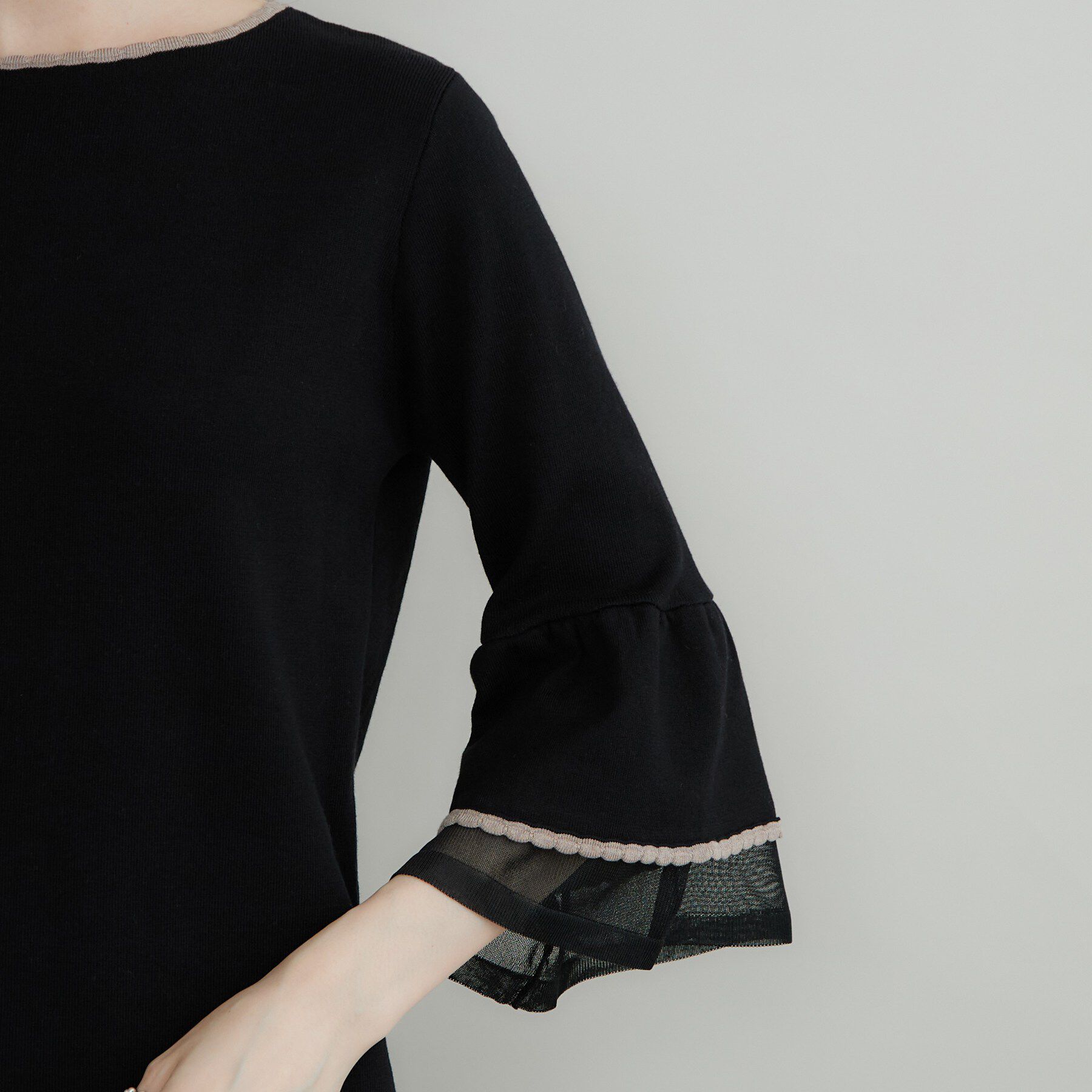 Couture broach「シアーフレアー袖ニットトップス」|ニット・セーター|