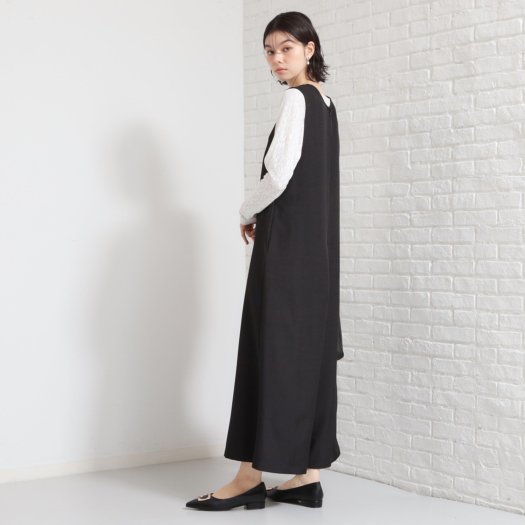 THE SHOP TK「【きれいめにもカジュアルにも】Vネックオールインワン」|オールインワン|