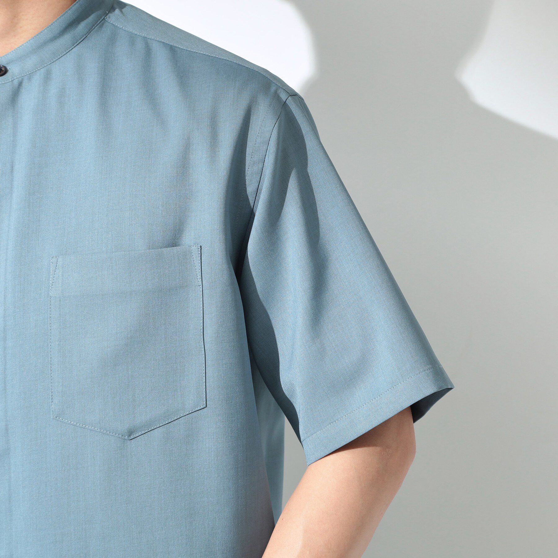 THE SHOP TK「LITE TEX バンドカラー半袖シャツ 接触冷感/吸水速乾/UVカット/アンチピリング/イージーケ」|シャツ・ブラウス|