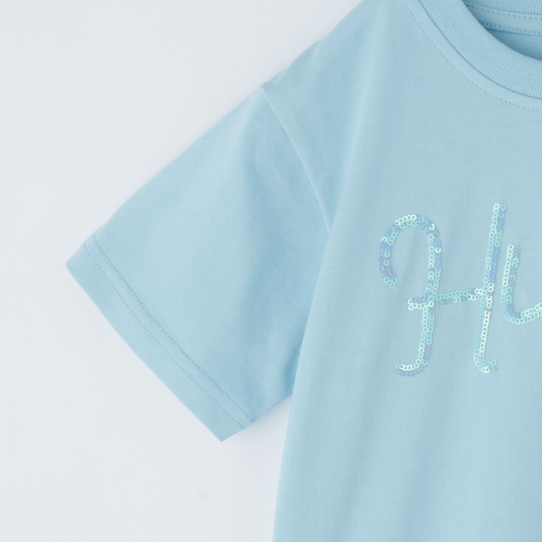THE SHOP TK「天竺アソートプリント半袖Tシャツ 幾何学アート、スパンコール、飛行機」|Tシャツ・カットソー|