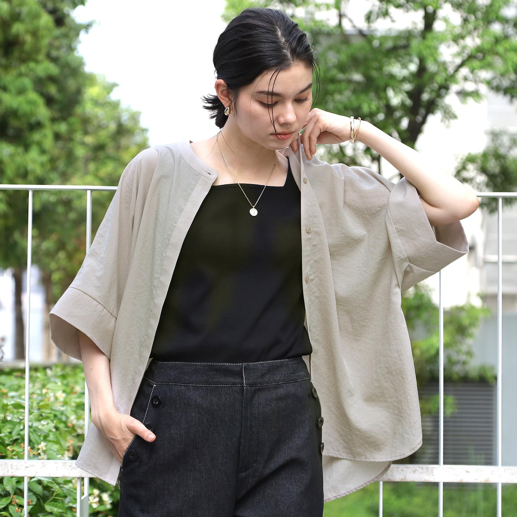THE SHOP TK「【高レビュー/体型カバー】さらっと快適 ドルマン5分袖ブラウス」|シャツ・ブラウス|