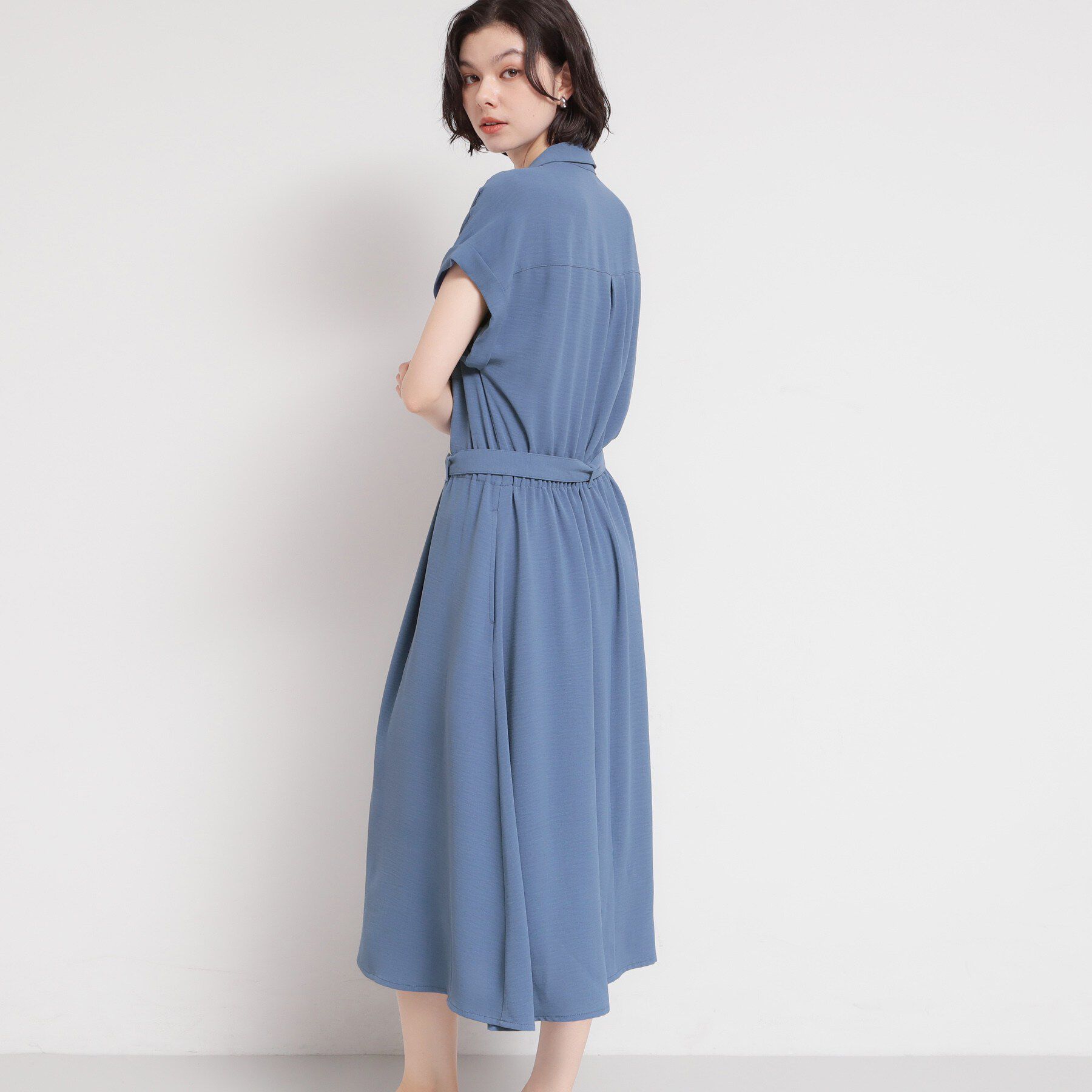 THE SHOP TK「【S-XL/ひんやり/防しわ】欲しいが詰まった 上品フィット＆フレアワンピース」|ワンピース|