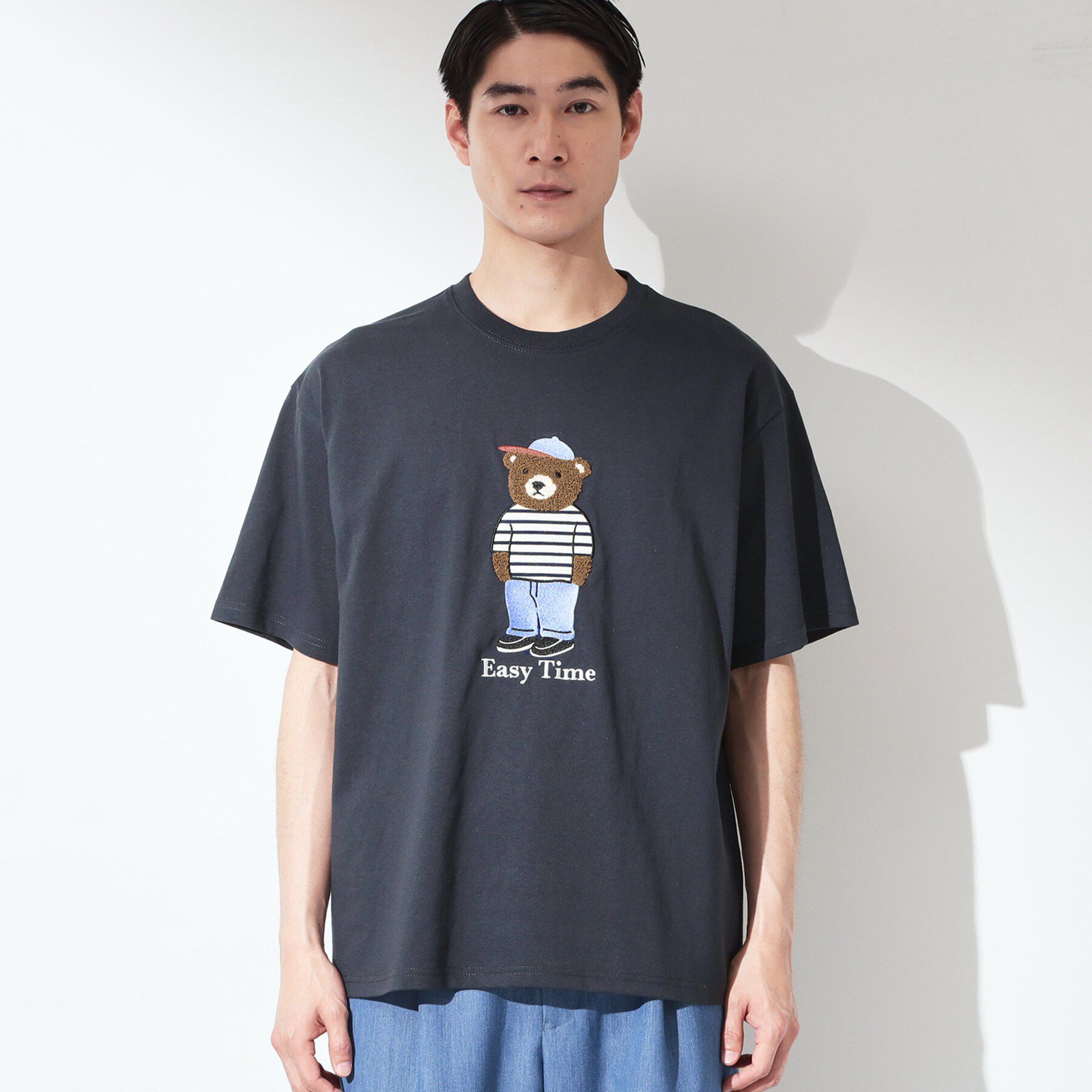 THE SHOP TK「クマ サガラ刺繍 半袖Tシャツ 【洗濯機OK】」|Tシャツ・カットソー|