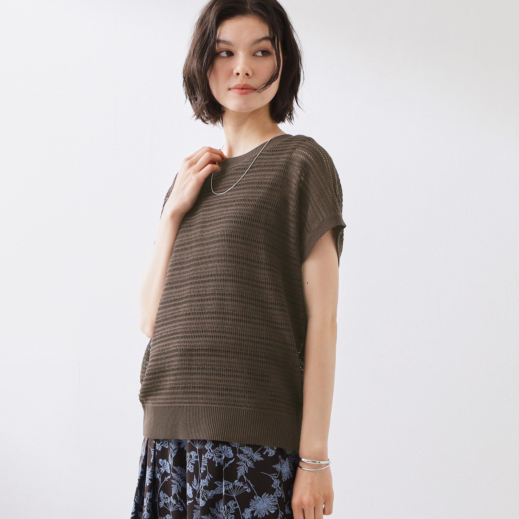 THE SHOP TK「【2点セット】メッシュニット+タンクトップ」|その他|