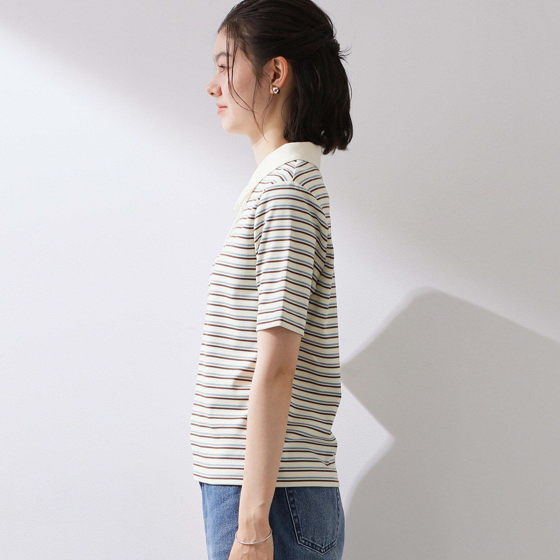 THE SHOP TK「レトロボーダーポロシャツ」|ポロシャツ|