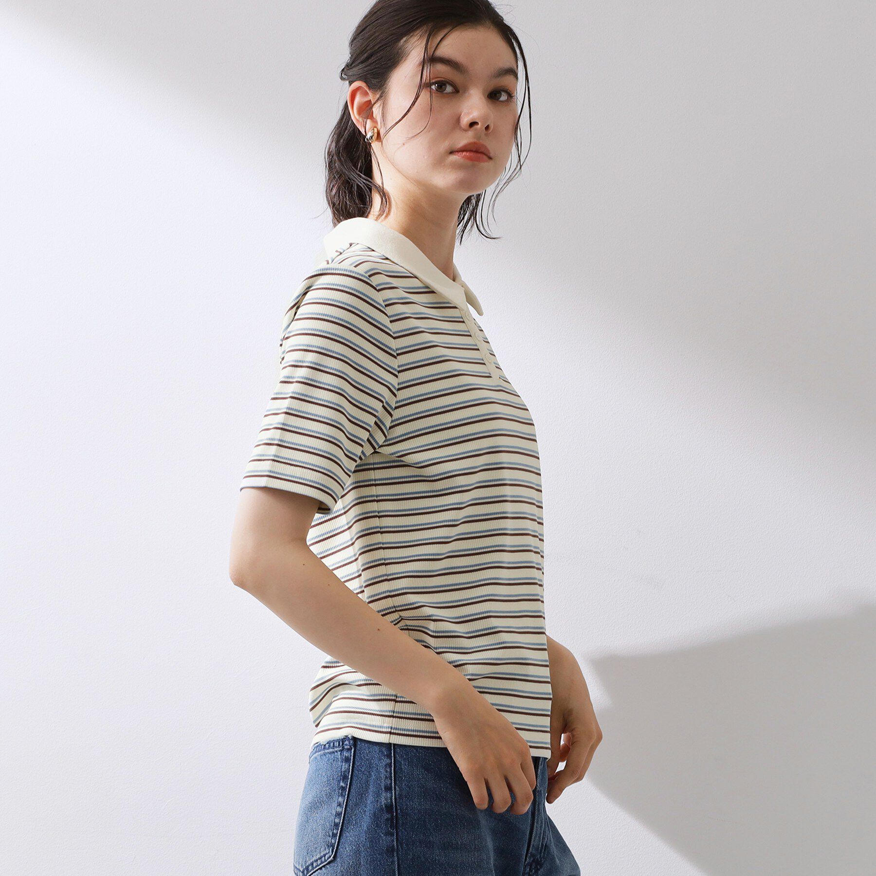 THE SHOP TK「レトロボーダーポロシャツ」|ポロシャツ|