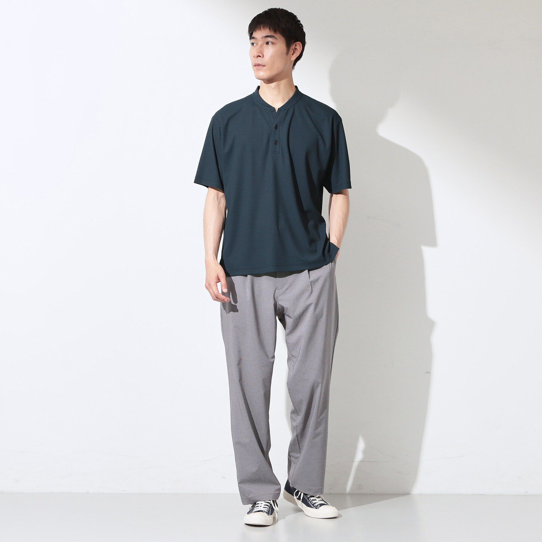 THE SHOP TK「【サラッと軽い着心地に。】BO-NO HENLEY TEE/ボーノヘンリーネック Tシャツ　吸水速乾」|Tシャツ・カットソー|