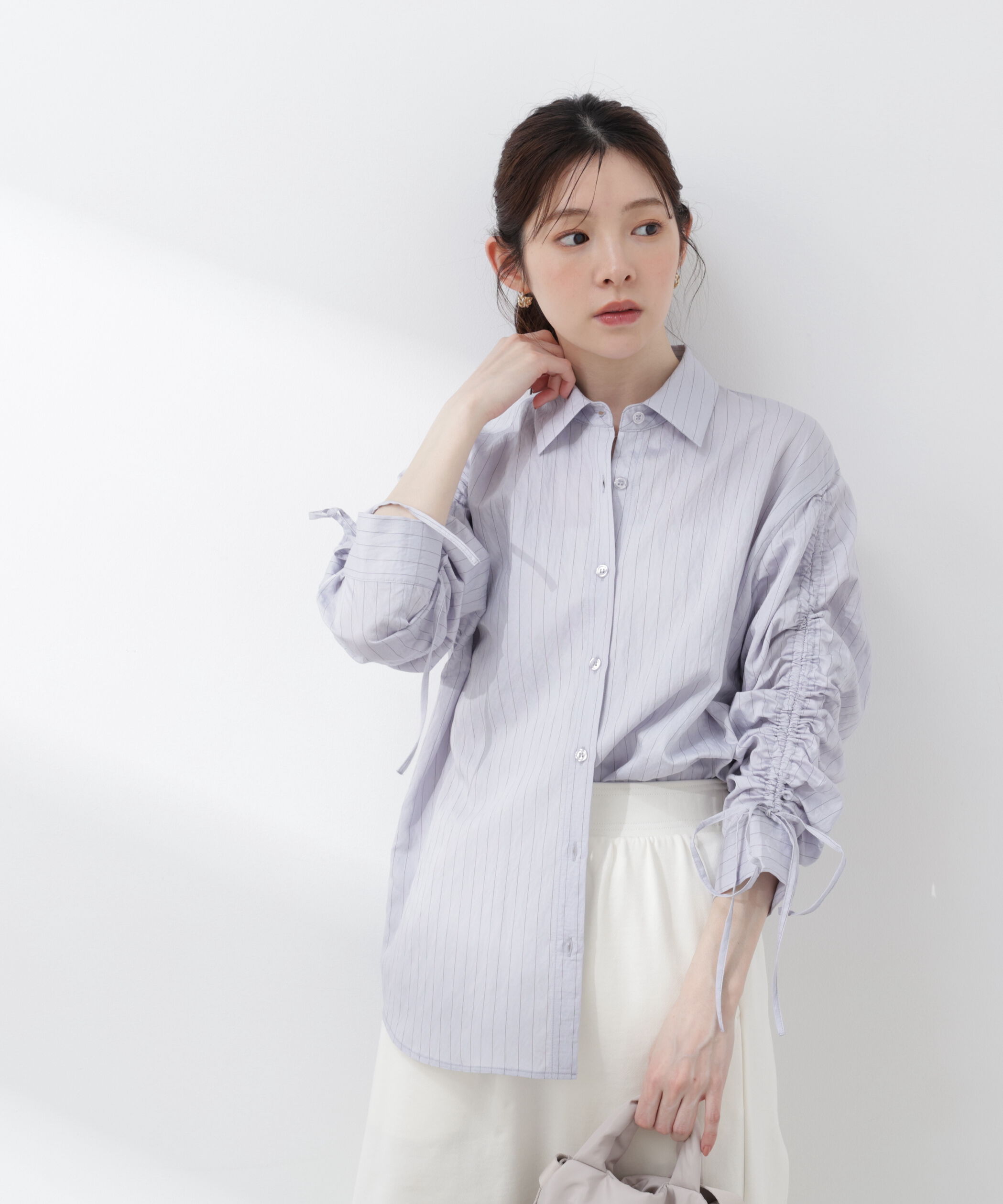 PROPORTION BODY DRESSING「〈a/mie〉ドロストスリーブシャツ 26SS」|シャツ・ブラウス|