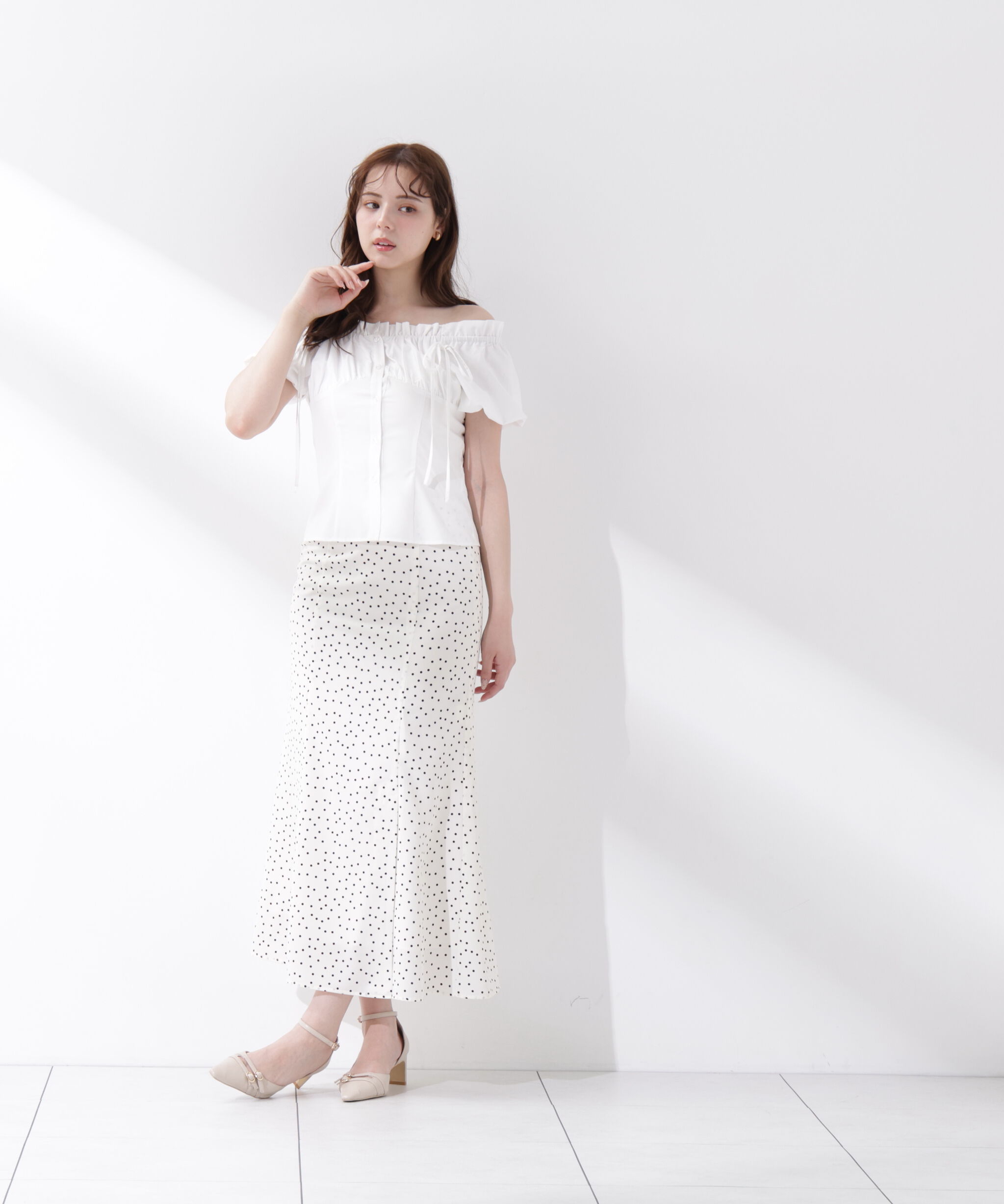 PROPORTION BODY DRESSING「＜青島心さん着用＞ドット柄マーメイドスカート」|スカート|