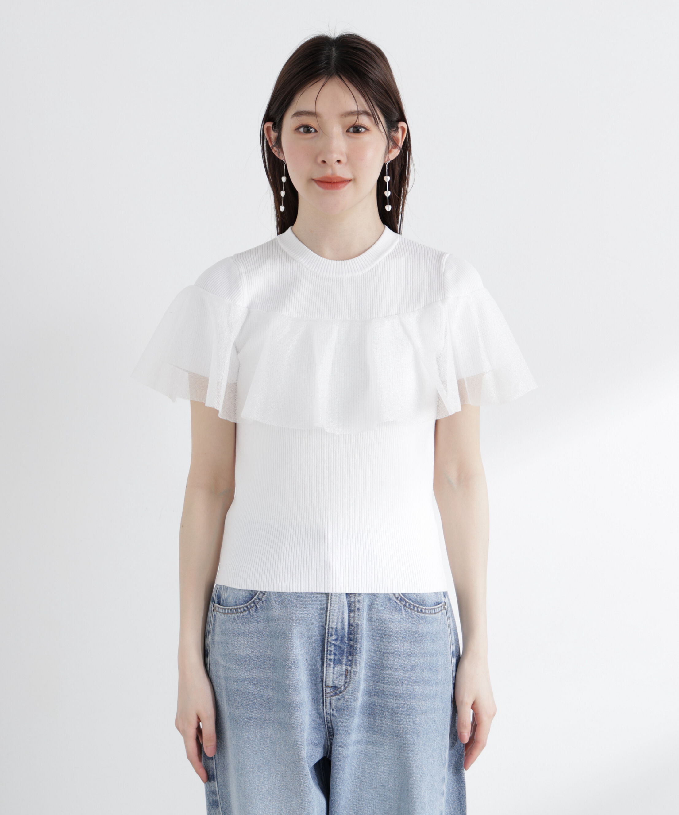 PROPORTION BODY DRESSING「シアーケープ風リブニット」|ニット・セーター|