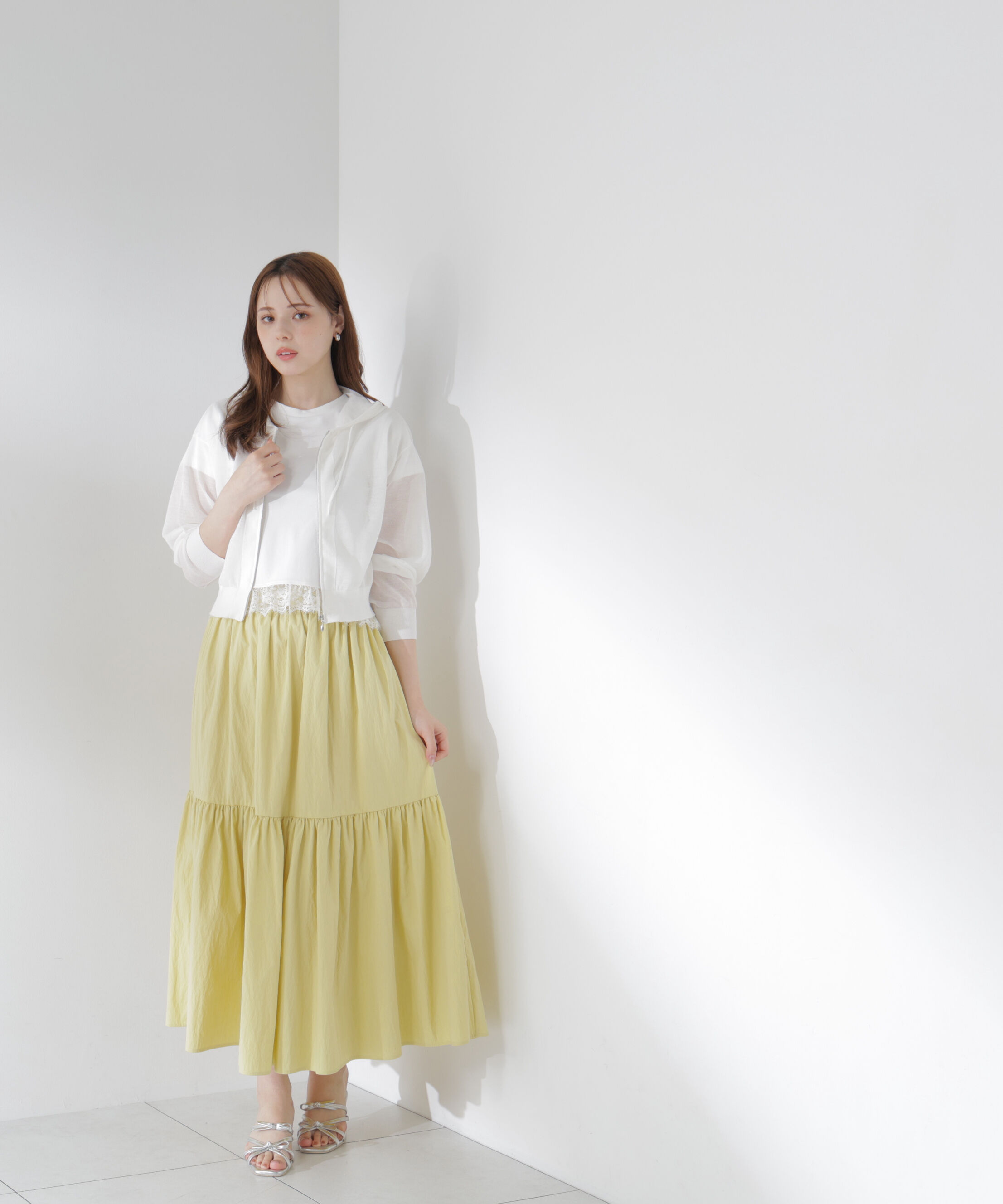 PROPORTION BODY DRESSING「〈a/mie〉シアーニットパーカー」|ニット・セーター|