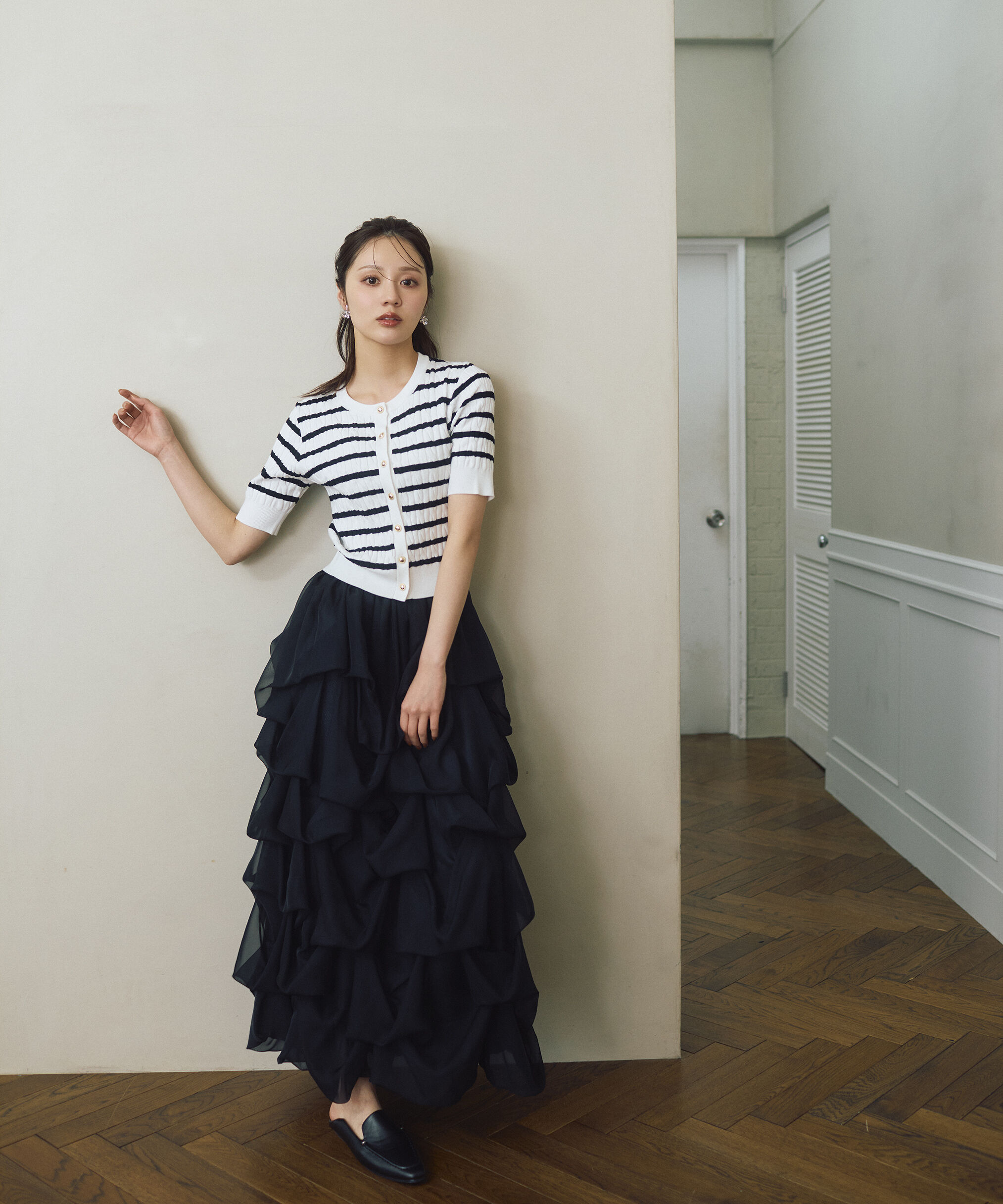 PROPORTION BODY DRESSING「＜山内ともなさんコラボ＞タックバルーンスカート」|スカート|ブラック