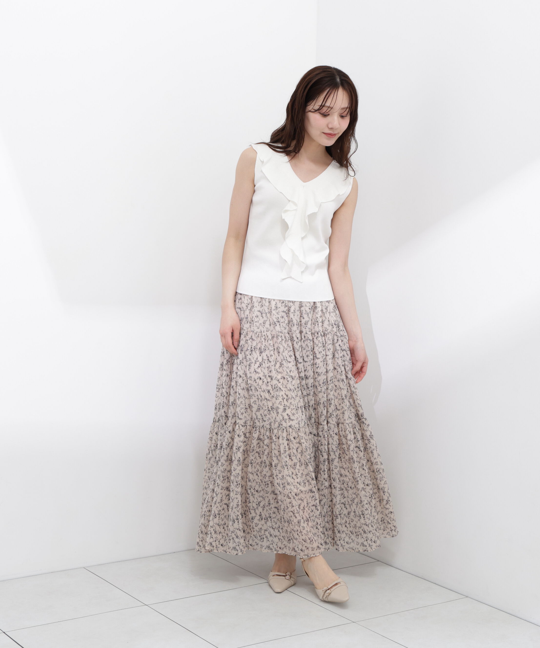 PROPORTION BODY DRESSING「小花プリーツロングスカート26SS」|スカート|