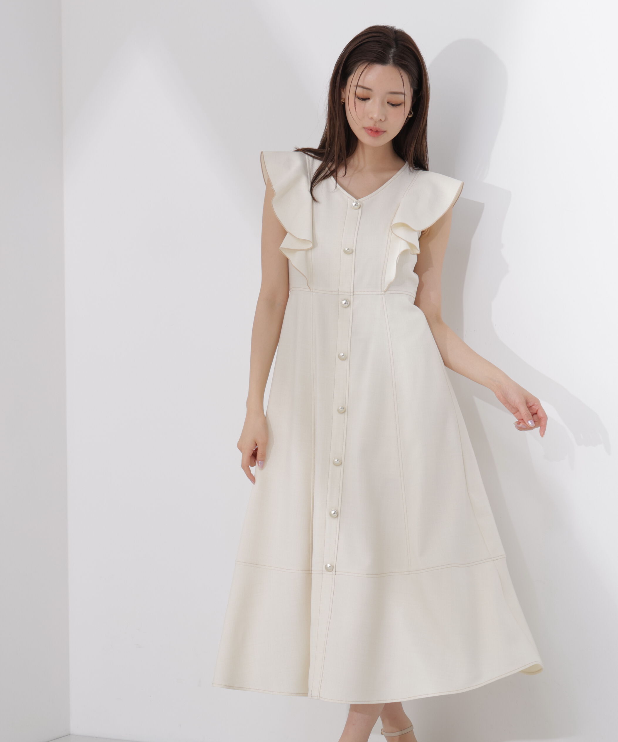 PROPORTION BODY DRESSING「フロントボタンステッチワンピース26SS」|ワンピース|