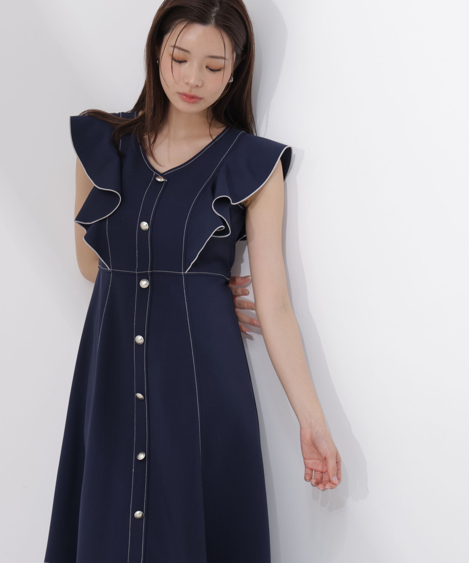 PROPORTION BODY DRESSING「フロントボタンステッチワンピース26SS」|ワンピース|